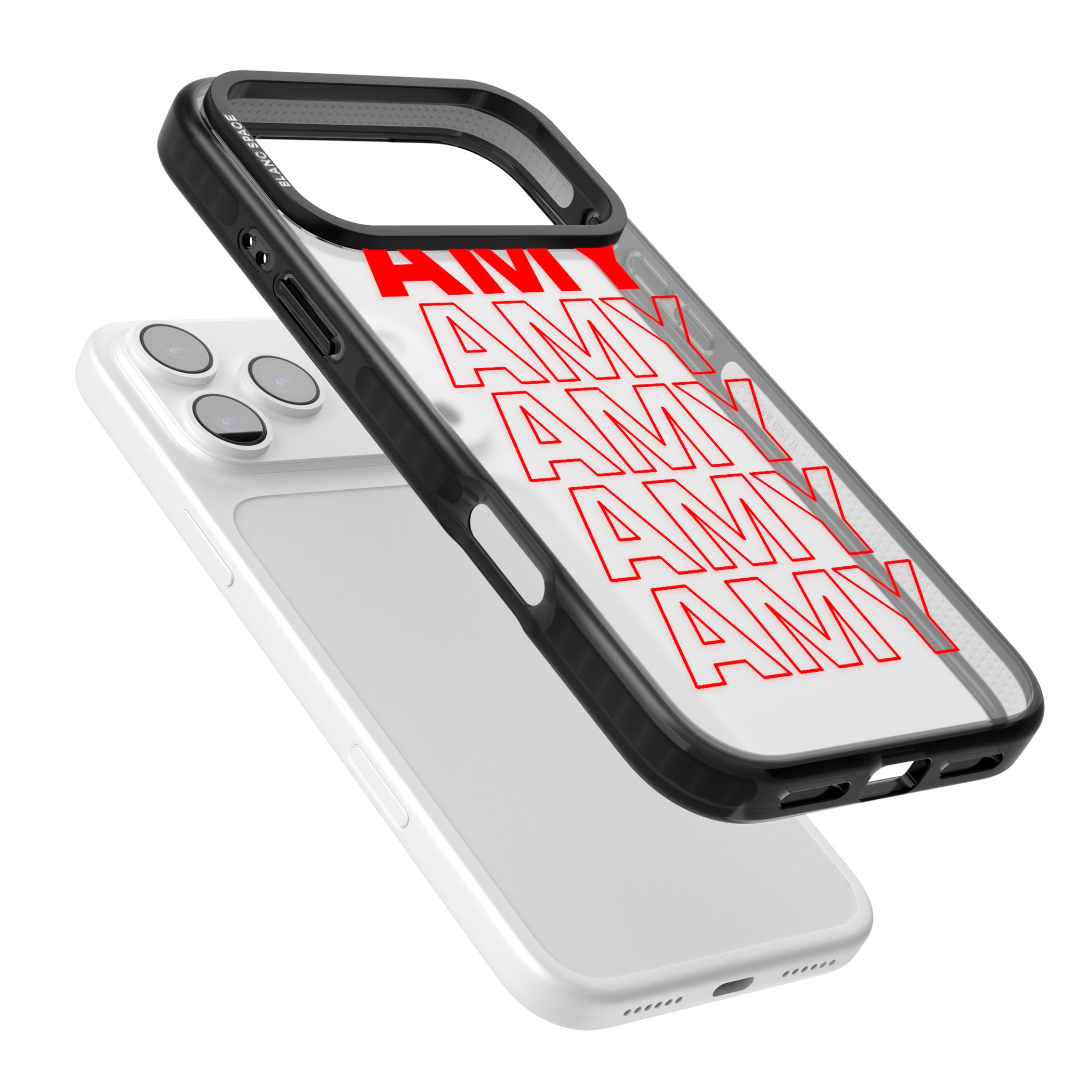 Personalised Bold Name Repeat iPhone 17 Pro Impact Black Phone Case Colours