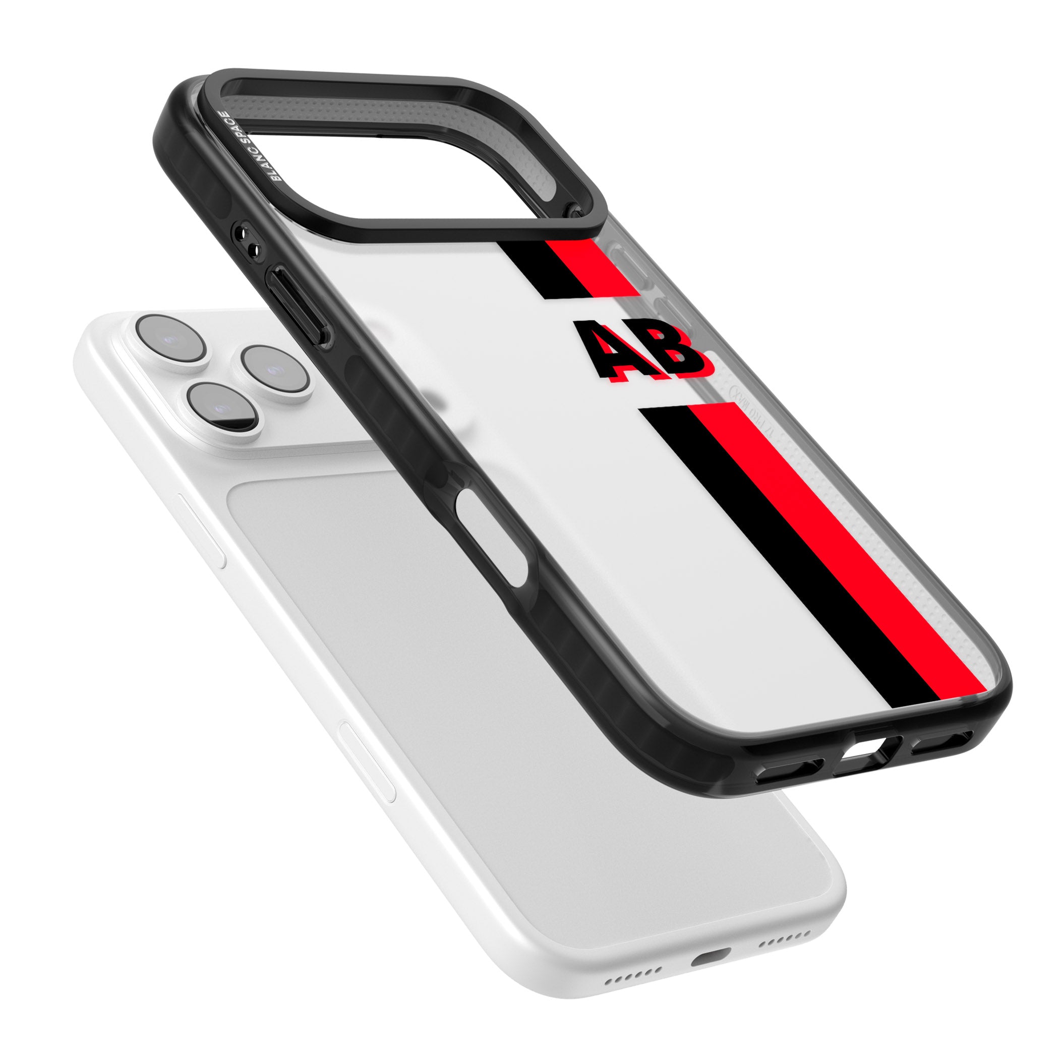 Personalised Bold Stripe iPhone 17 Pro Max Impact Black Phone Case Colours