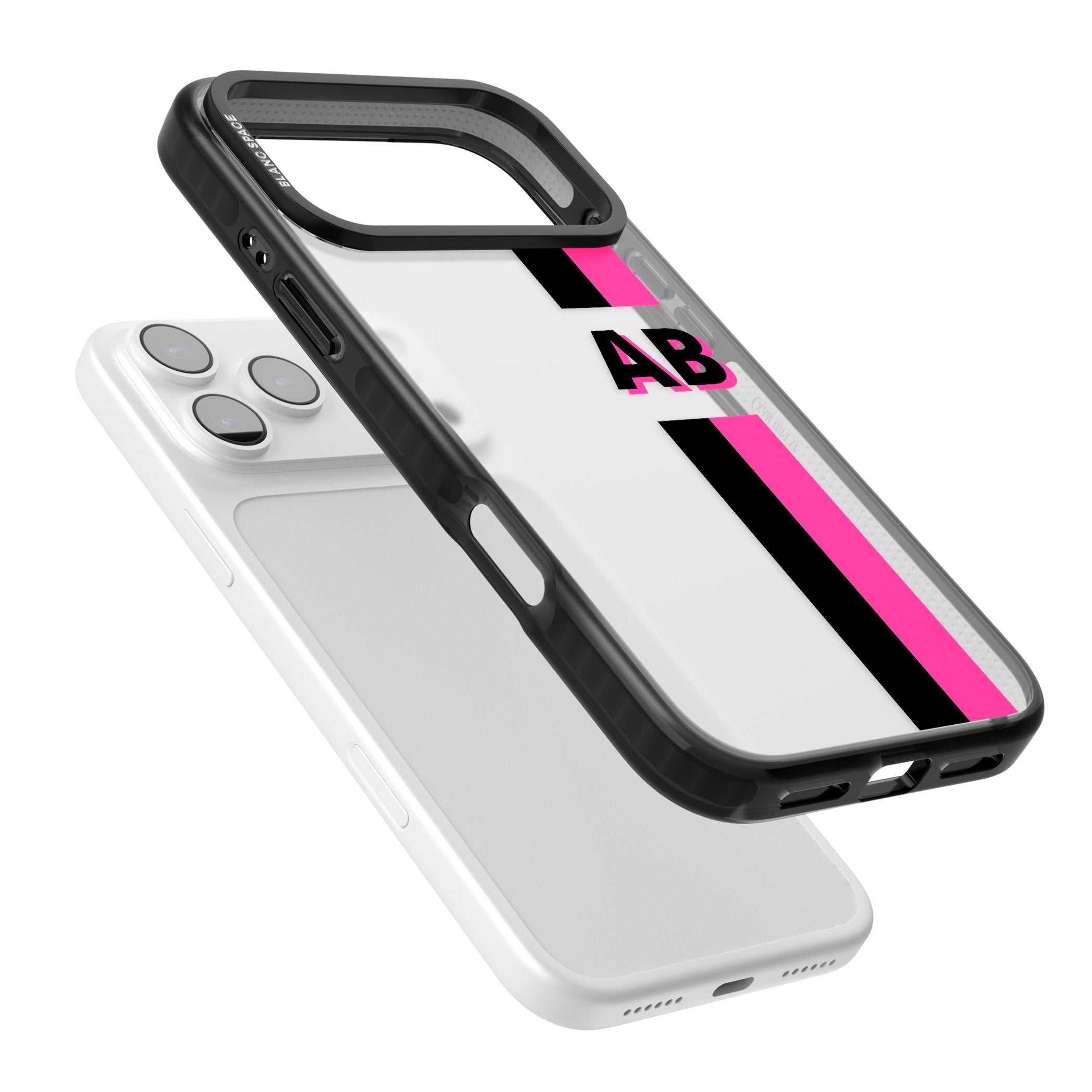 Personalised Bold Name Stripe iPhone 17 Pro Max Impact Black Phone Case Colours