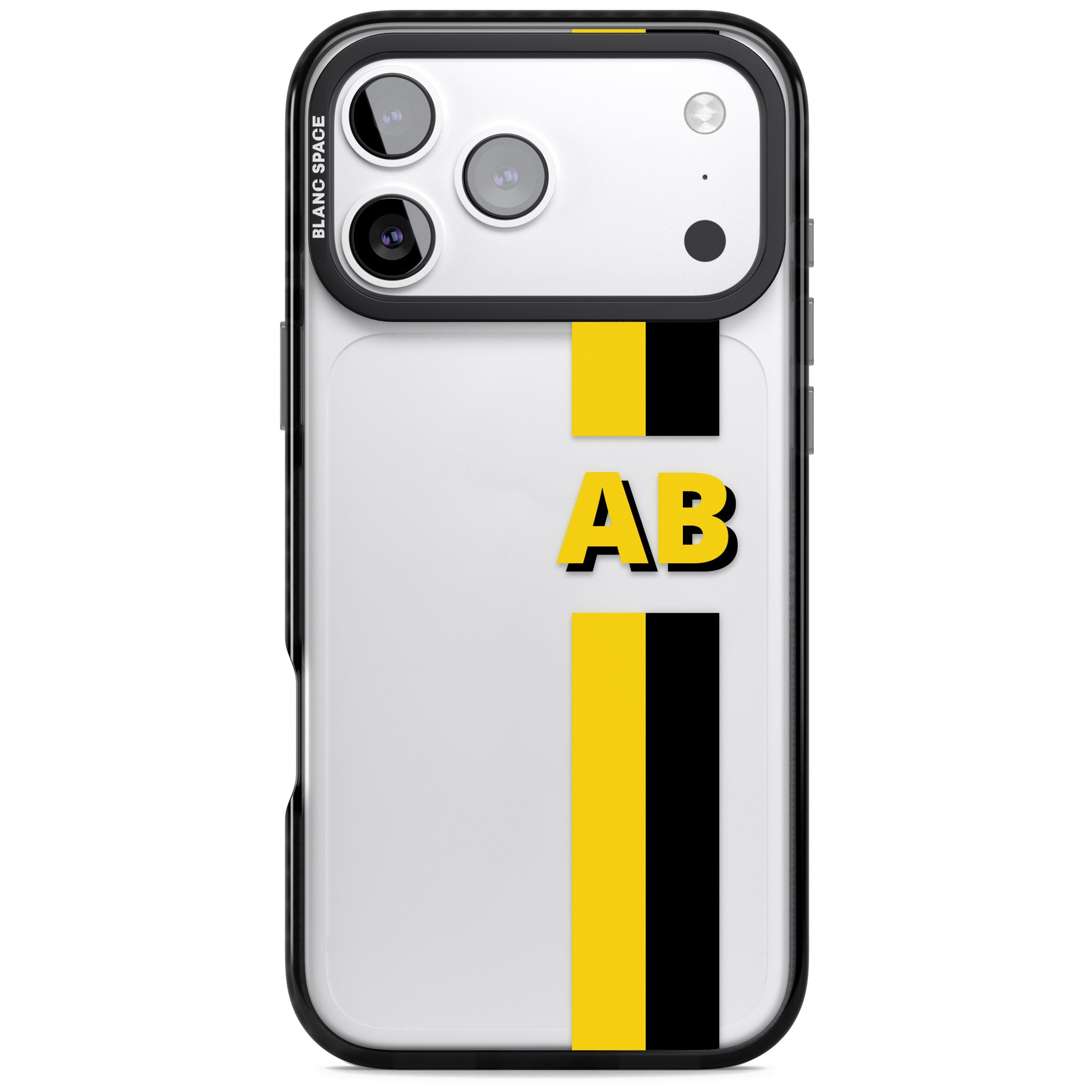 Personalised Bold Name Striped iPhone 17 Pro Impact Black Phone Case
