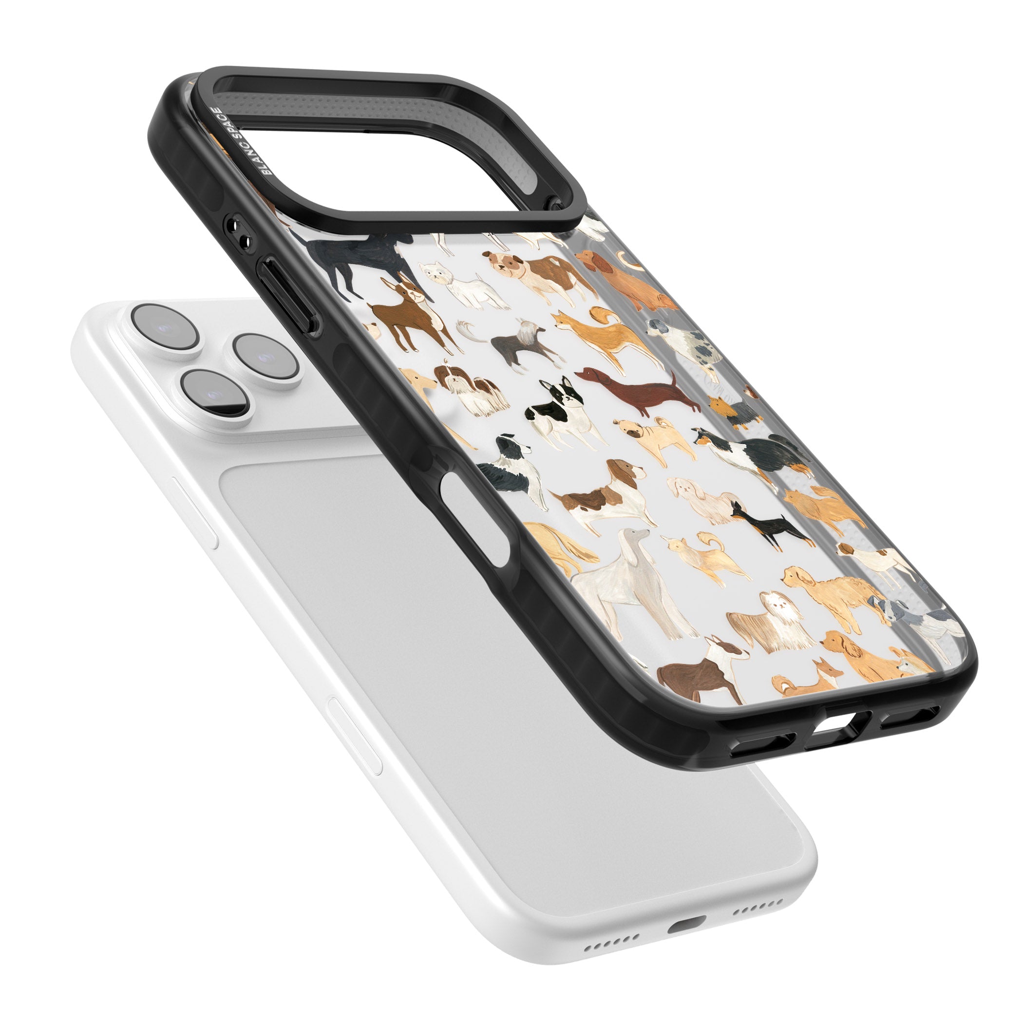 Hand Painted Dogs iPhone 17 Pro Max Impact Black Phone Case Colours