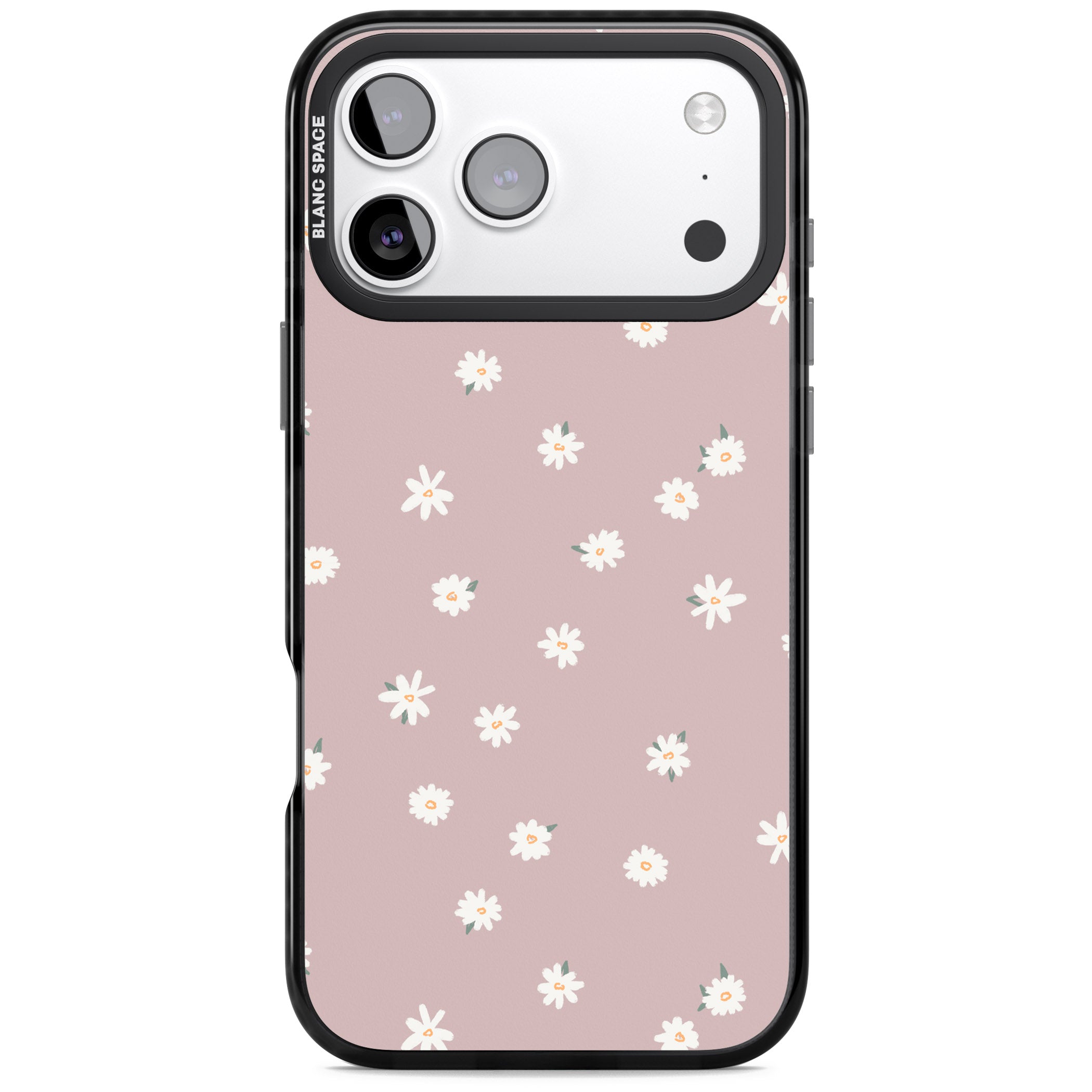 Dusty Pink Daisy iPhone 17 Pro Impact Black Phone Case