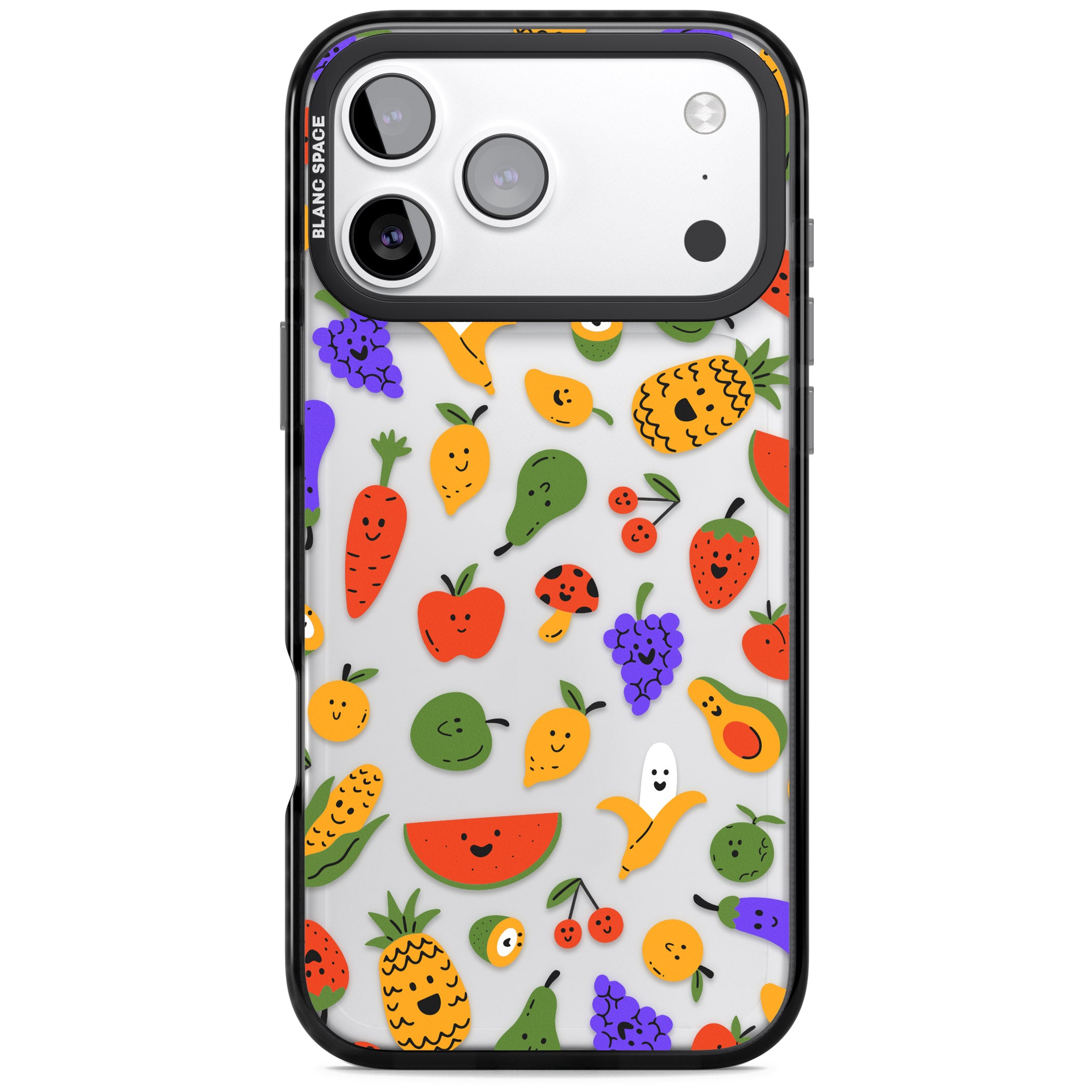 Playful Fruit Kawaii iPhone 17 Pro Impact Black Phone Case