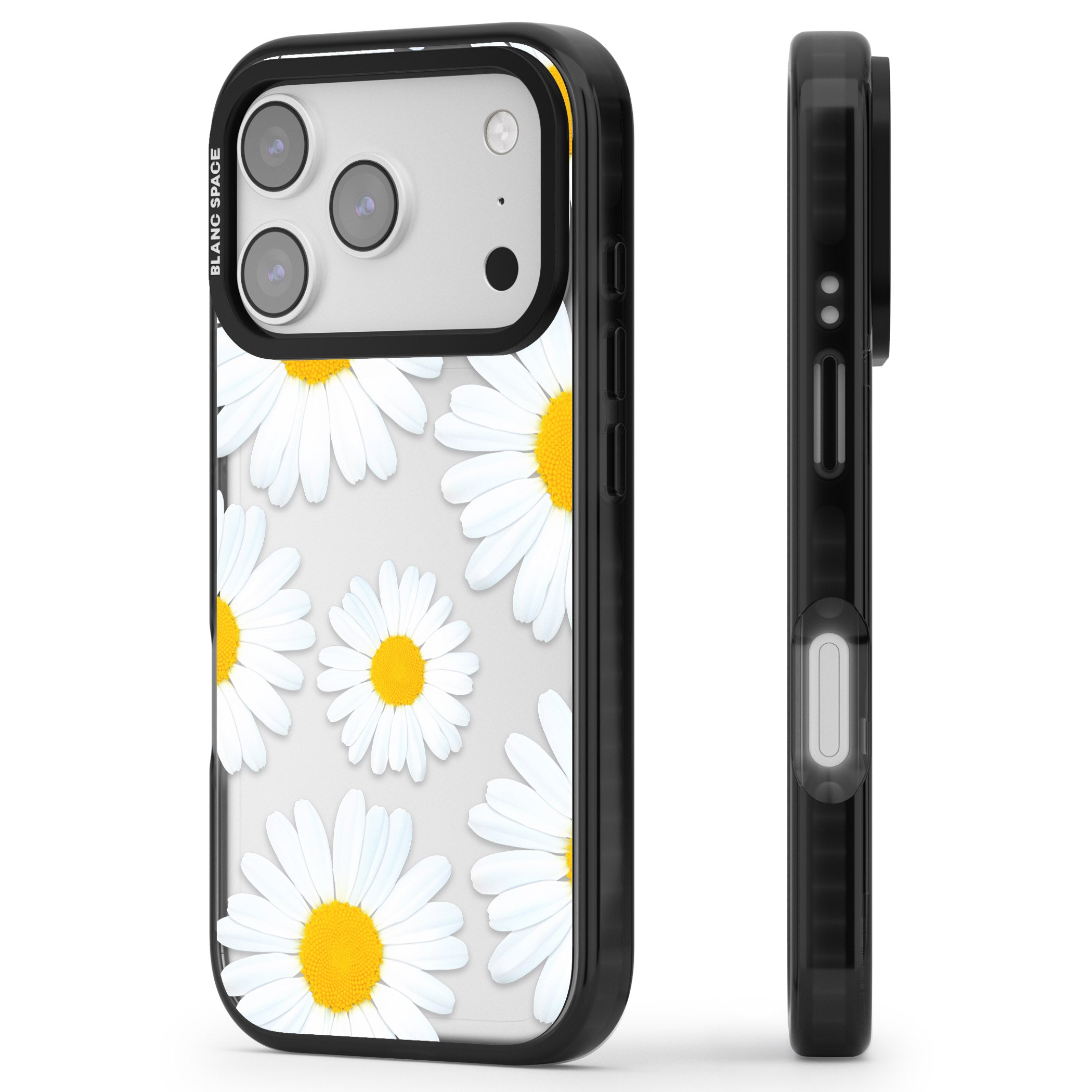 Summer Daisy iPhone 17 Pro Max Impact Black Phone Case Side Profile