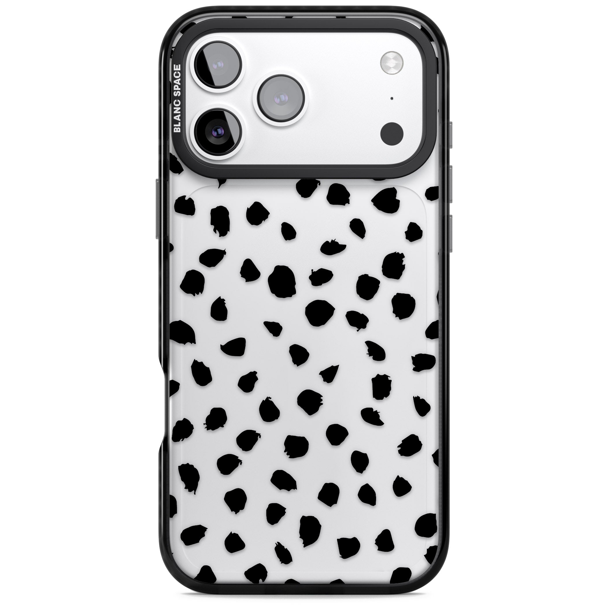 Black Dalmatian Polka Dot iPhone 17 Pro Max Impact Black Phone Case