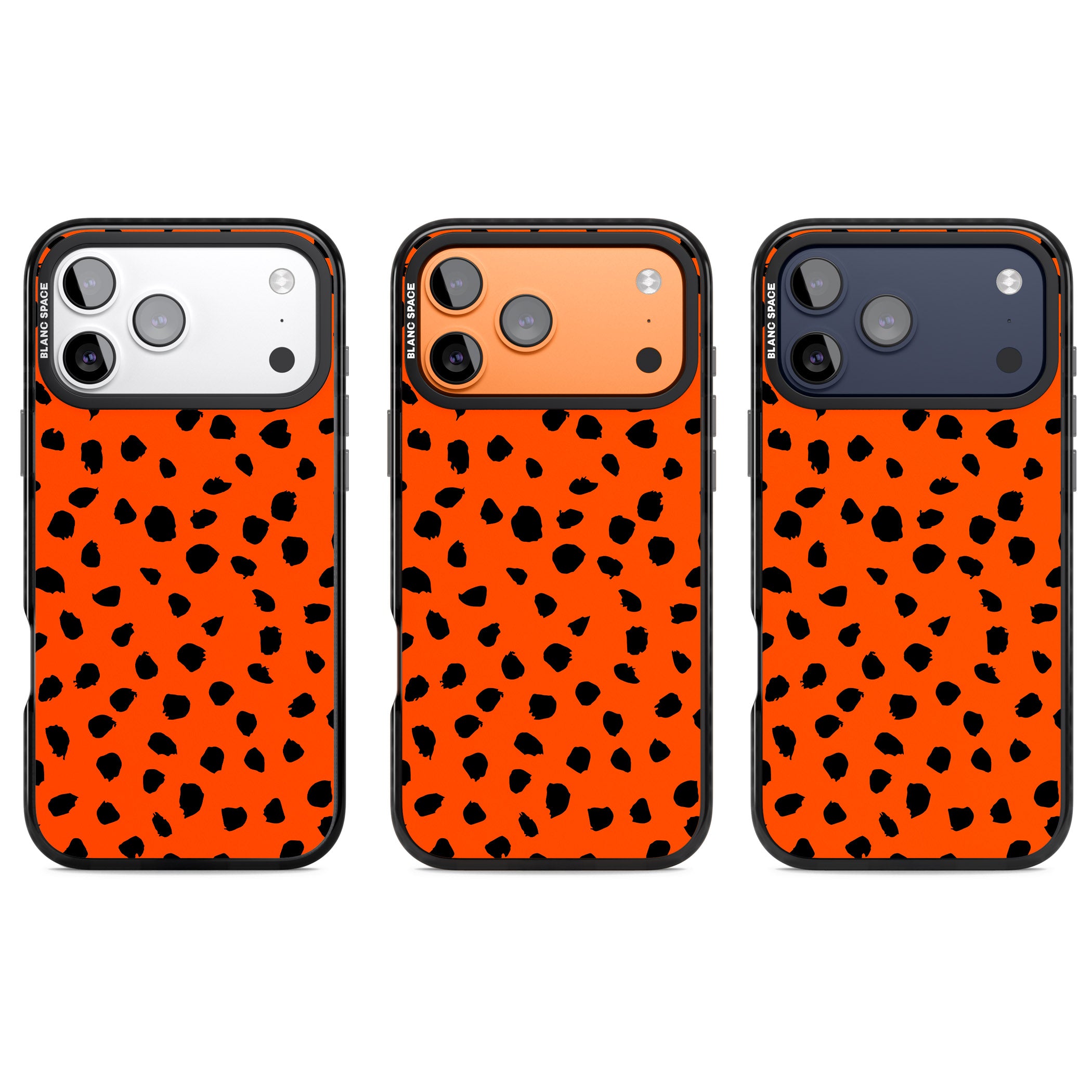 Bold Red Spot Print iPhone 17 Pro Impact Black Phone Case APT Impact Protection