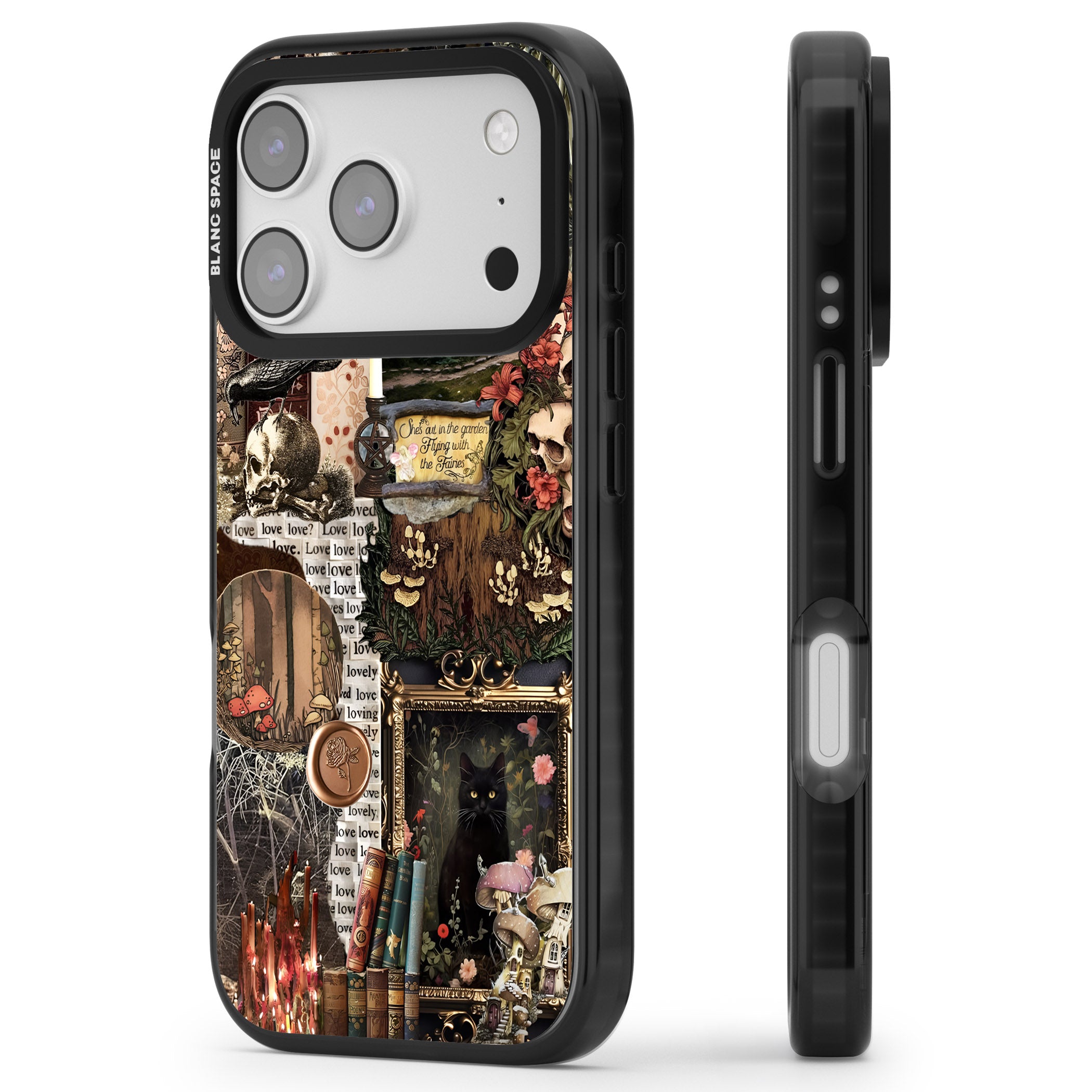Academia Collage iPhone 17 Pro Max Impact Black Phone Case Side Profile