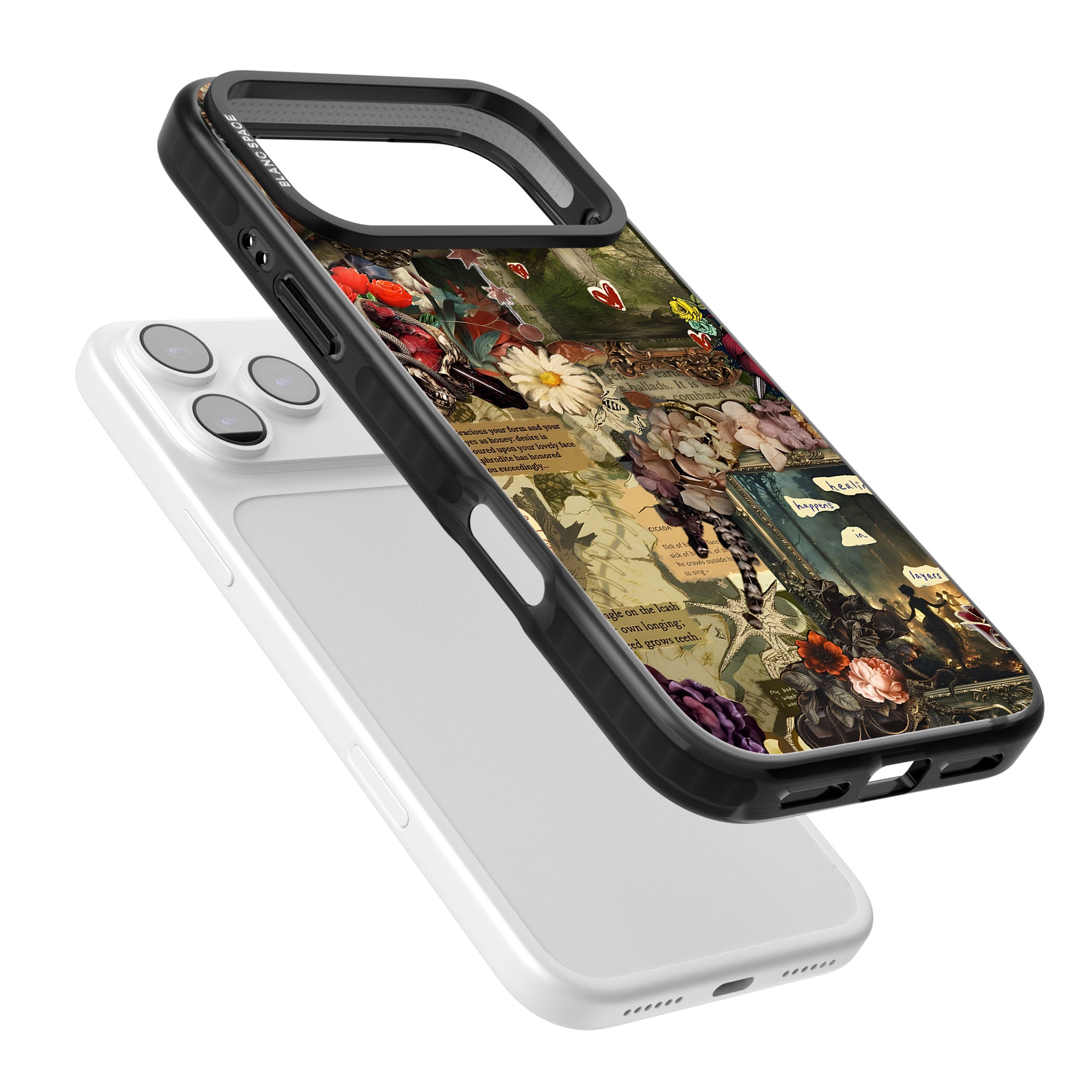 Textbook Romance Collage iPhone 17 Pro Max Impact Black Phone Case Colours