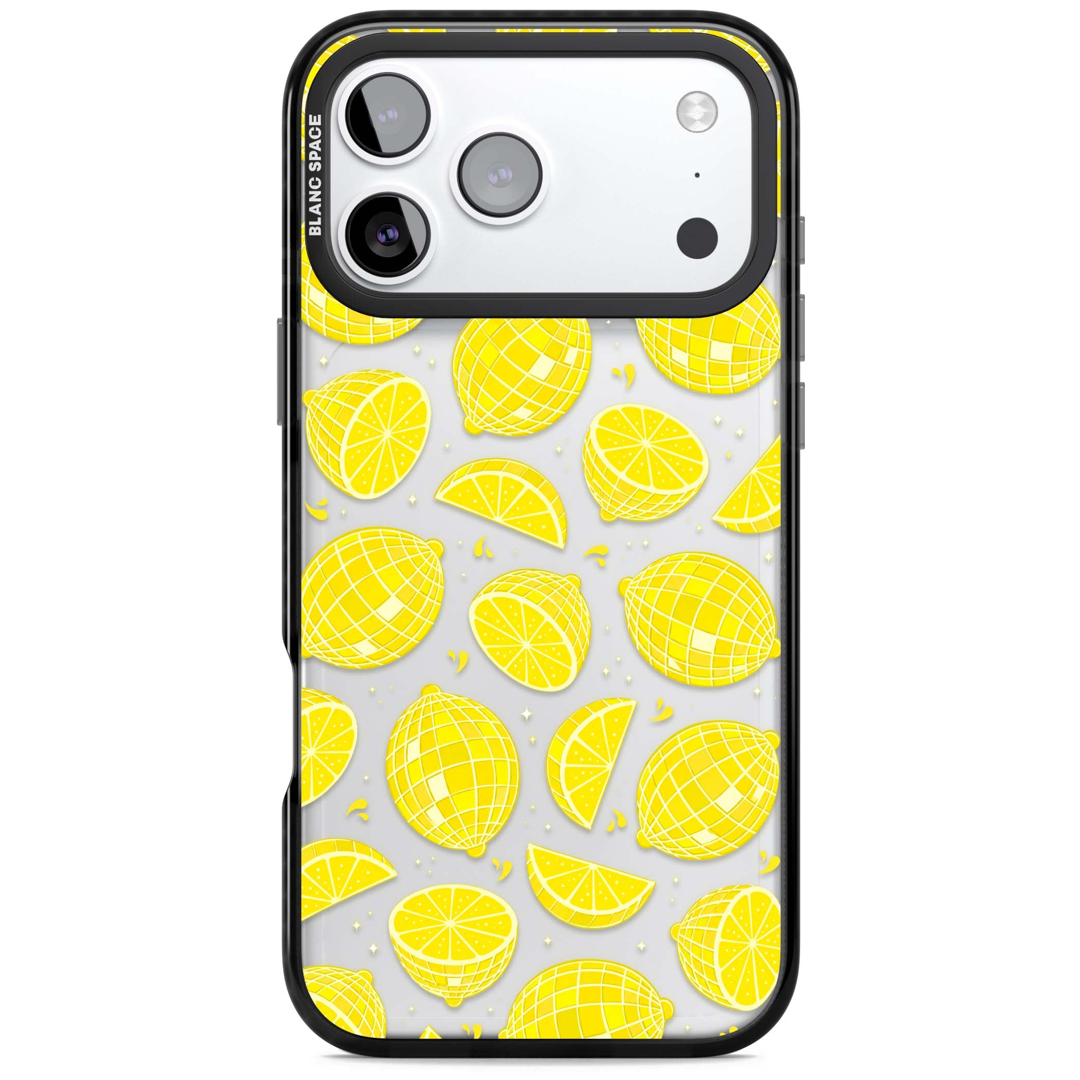 Disco Lemons citrus iPhone case featuring mirrorball lemons, sliced fruit and sparkle accents | Clear Impact case for iPhone 17 Pro, iPhone 17 Pro Max