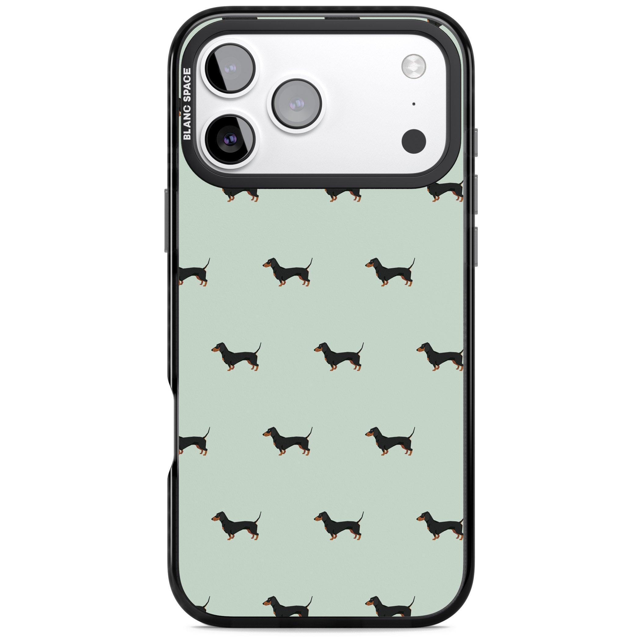 Dachshund Dog Pattern iPhone 17 Pro Impact Black Phone Case