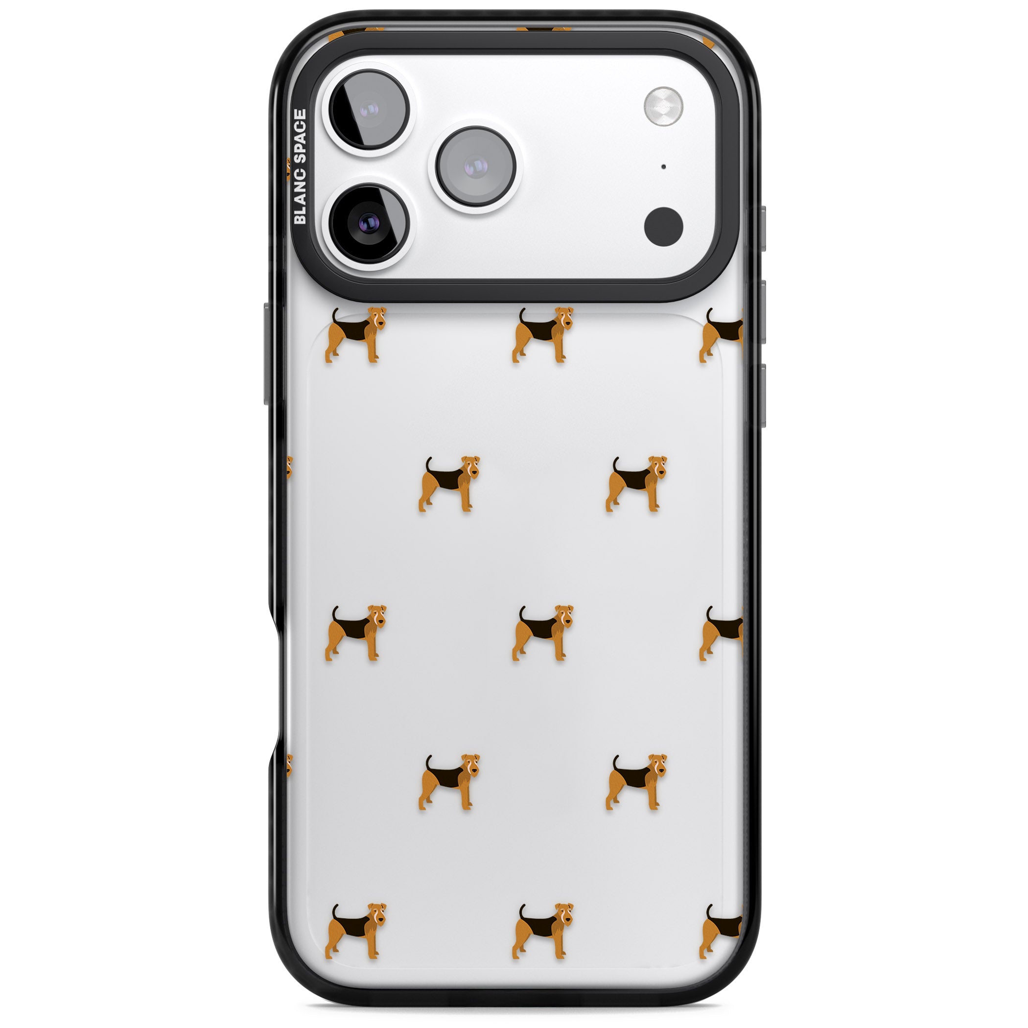 Airedale Terrier Dog Pattern iPhone 17 Pro Impact Black Phone Case