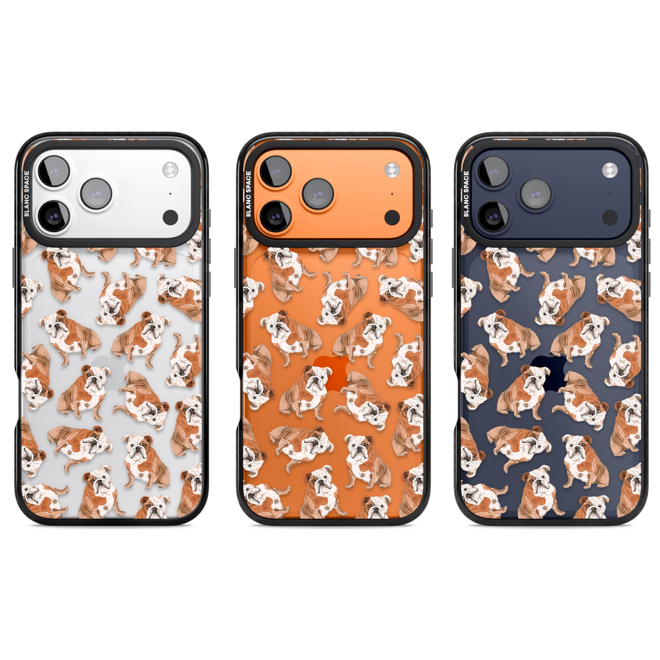 English Bulldog Watercolour Dog Pattern iPhone 17 Pro Impact Black Phone Case APT Impact Protection
