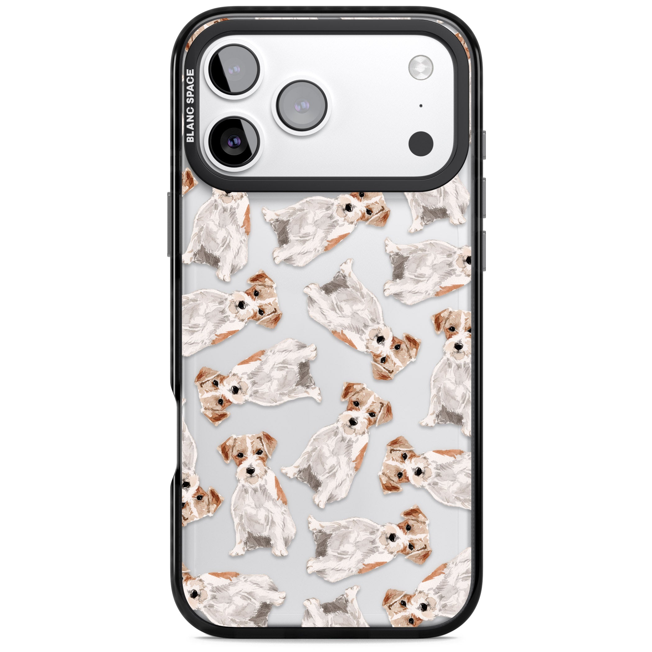 Whimsical Wirehaired Jack Russell iPhone 17 Pro Max Impact Black Phone Case