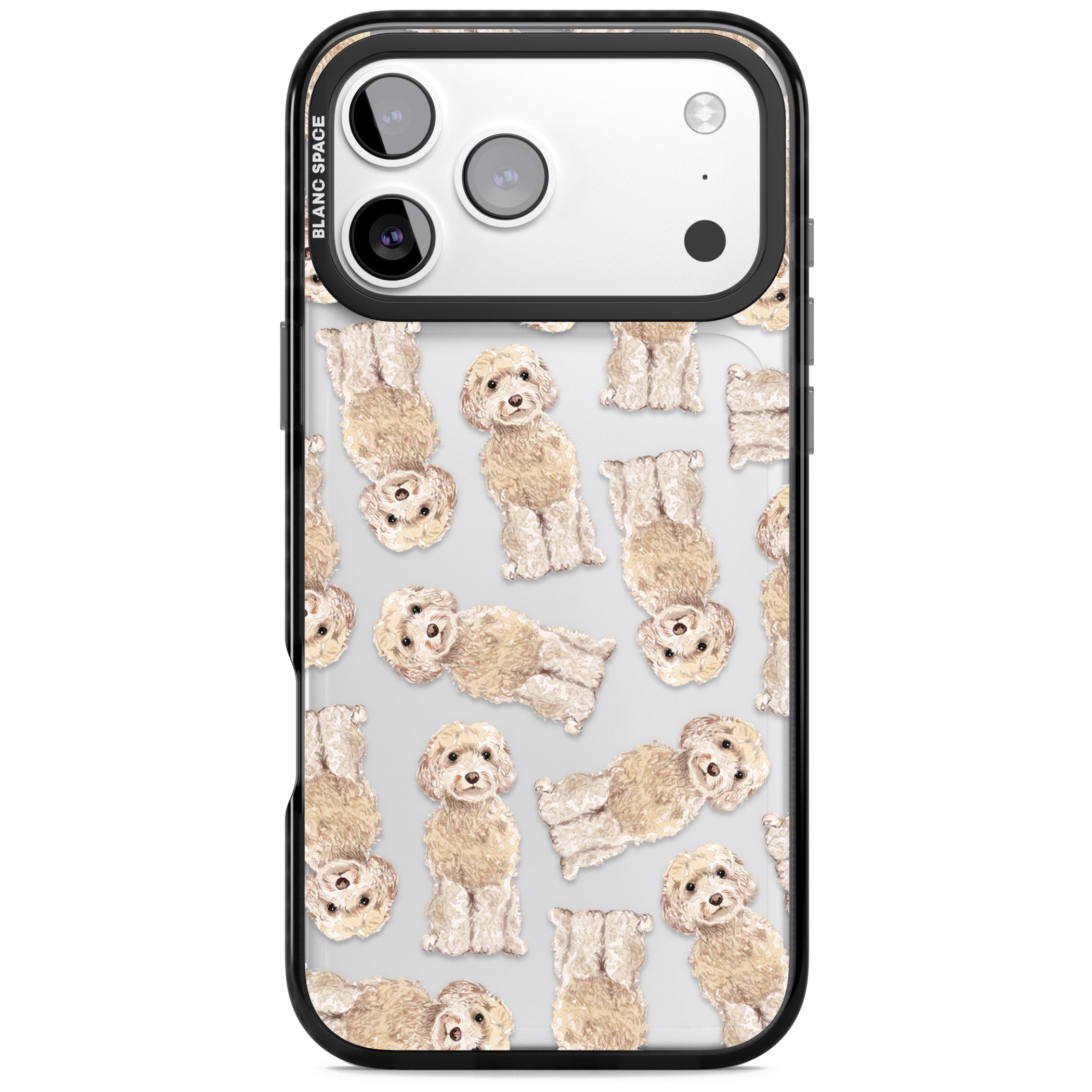 Cockapoo Patterned iPhone 17 Pro Max Impact Black Phone Case