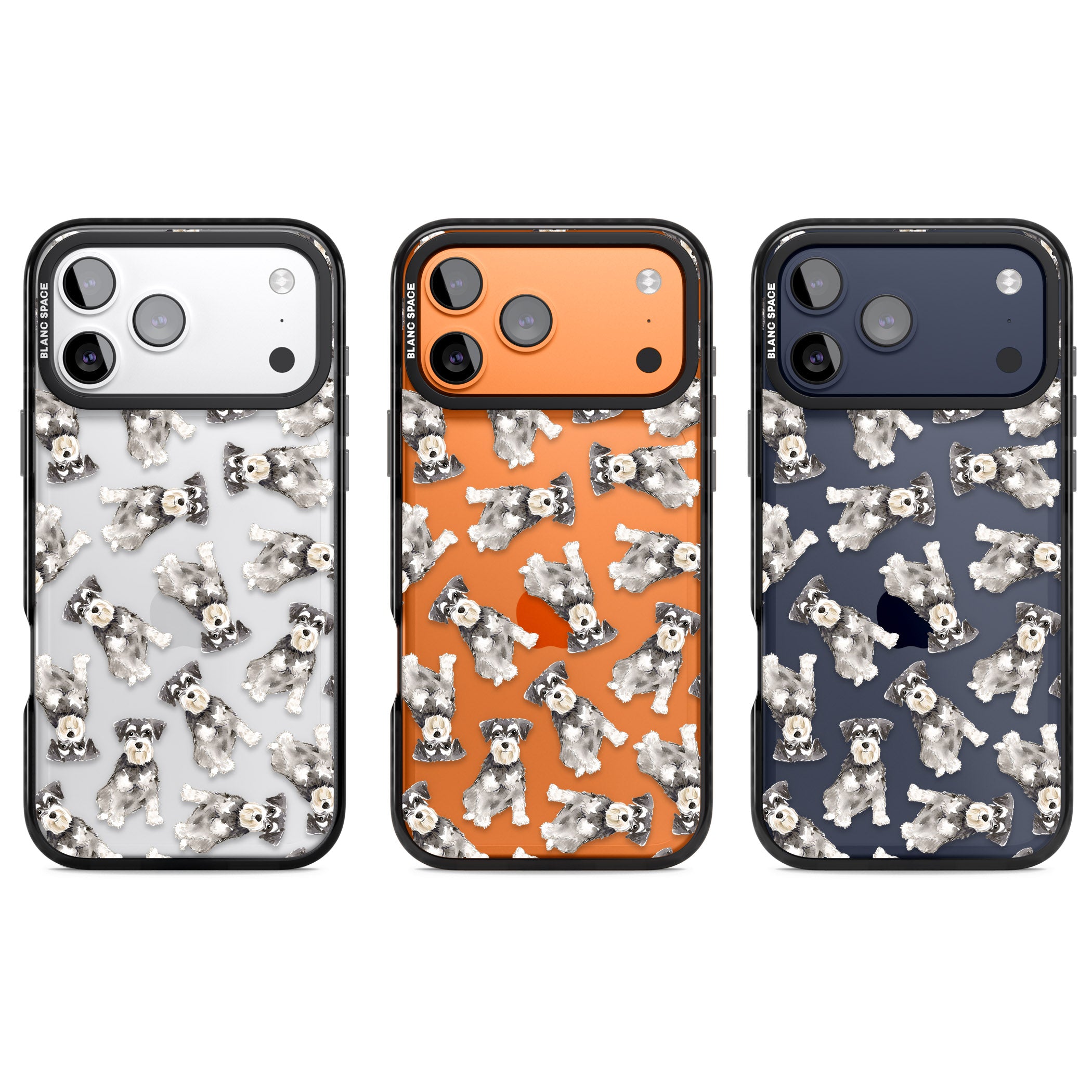 Miniature Schnauzer Watercolor iPhone 17 Pro Impact Black Phone Case APT Impact Protection