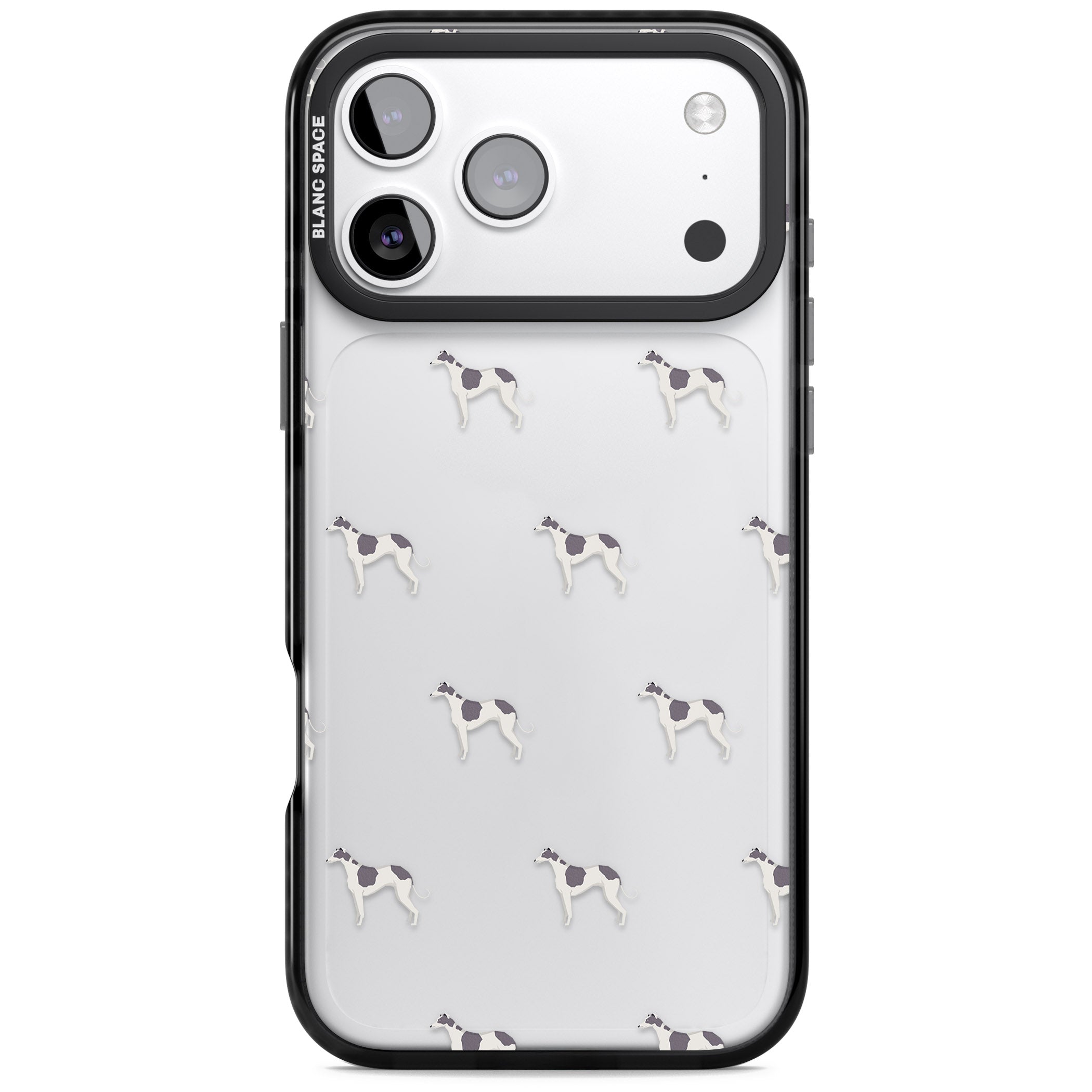 Greyhound Pattern iPhone 17 Pro Max Impact Black Phone Case