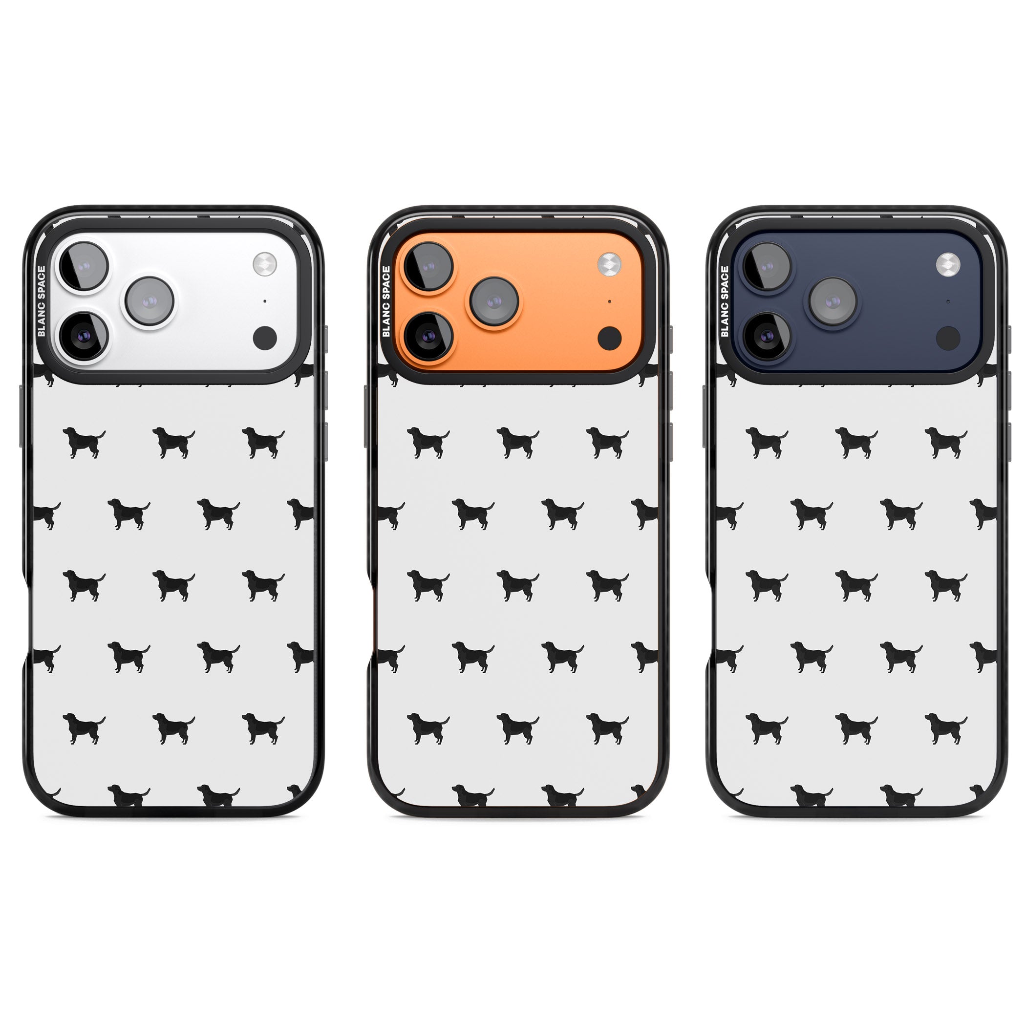 Black Labrador Spot Pattern iPhone 17 Pro Impact Black Phone Case APT Impact Protection