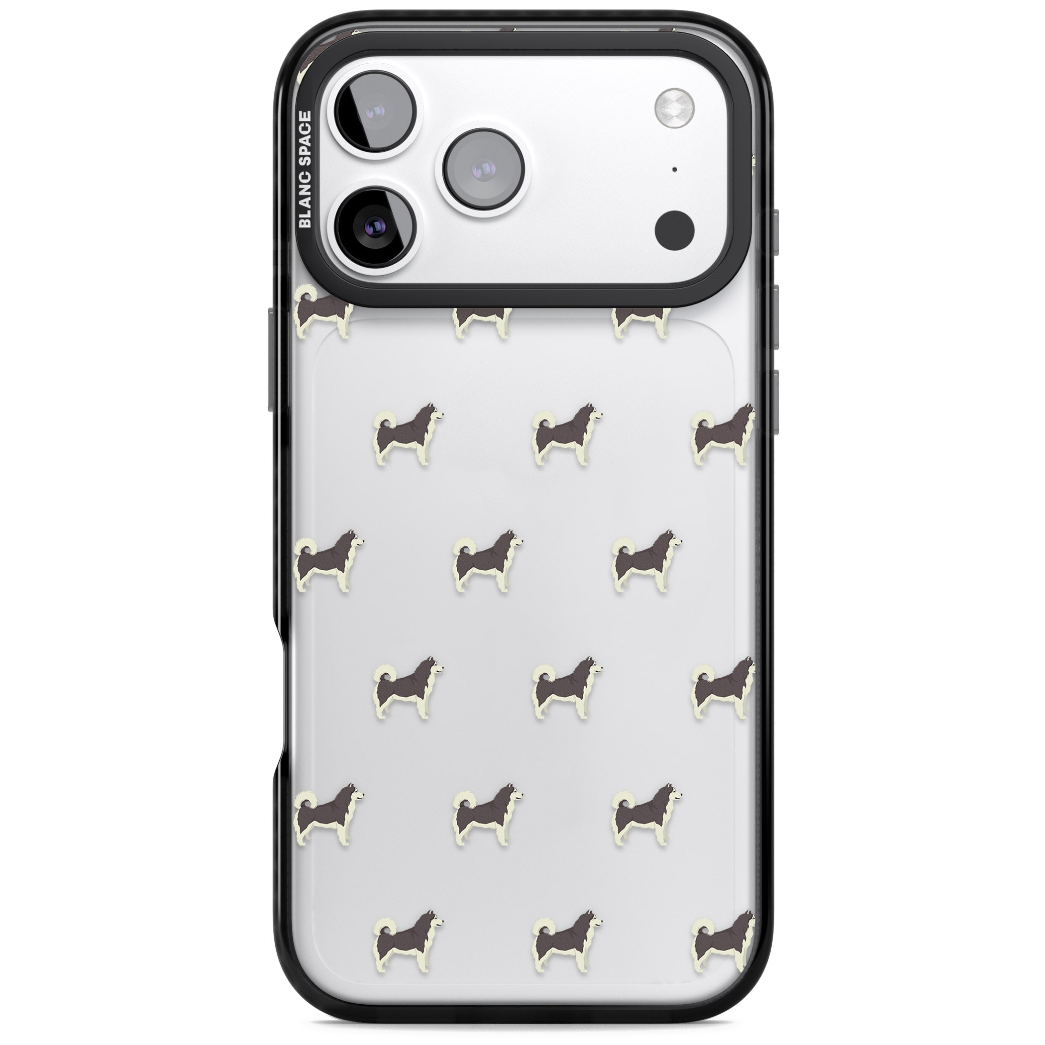 Alaskan Malamute Dog Pattern iPhone 17 Pro Max Impact Black Phone Case