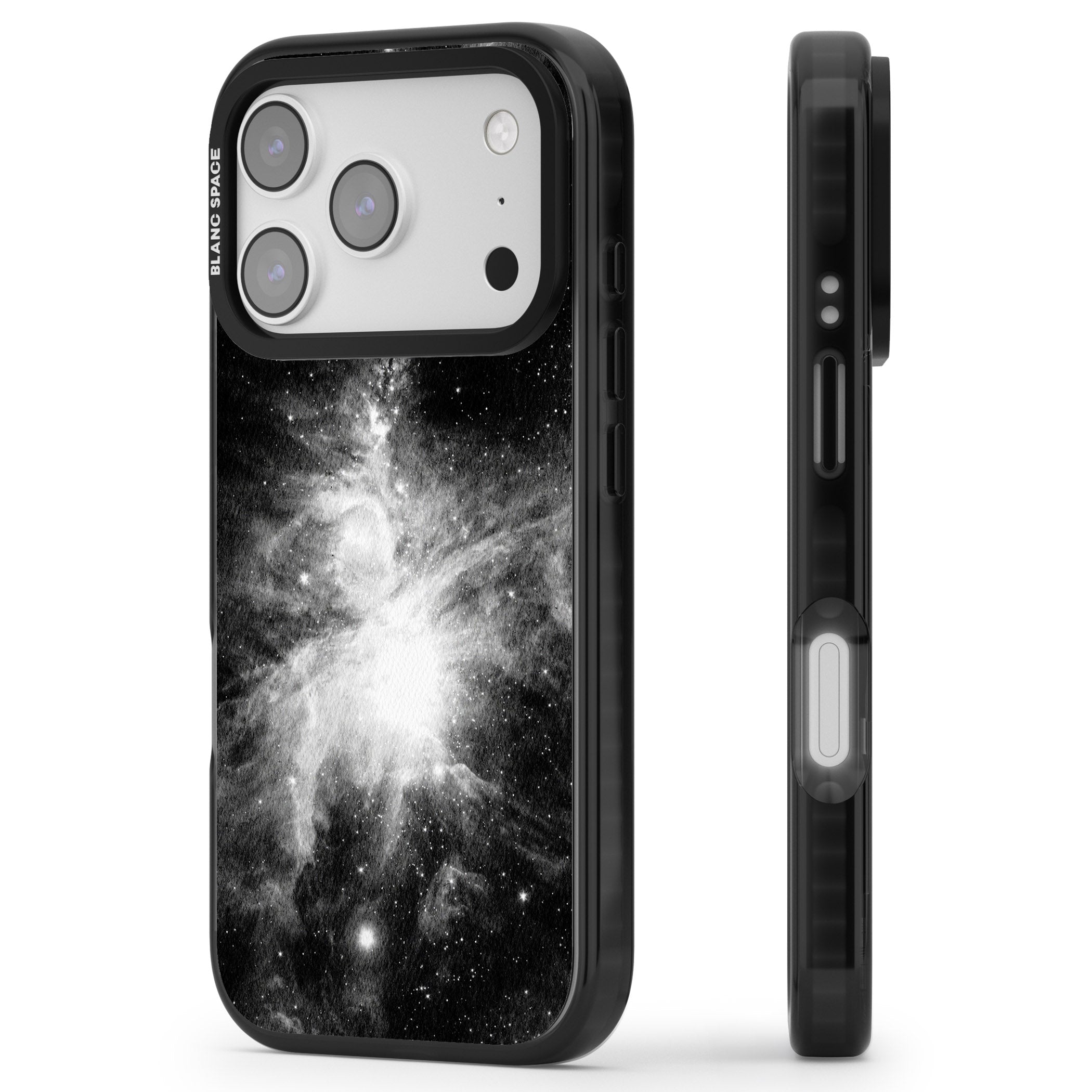 Galaxy Swirl iPhone 17 Pro Impact Black Phone Case Side Profile