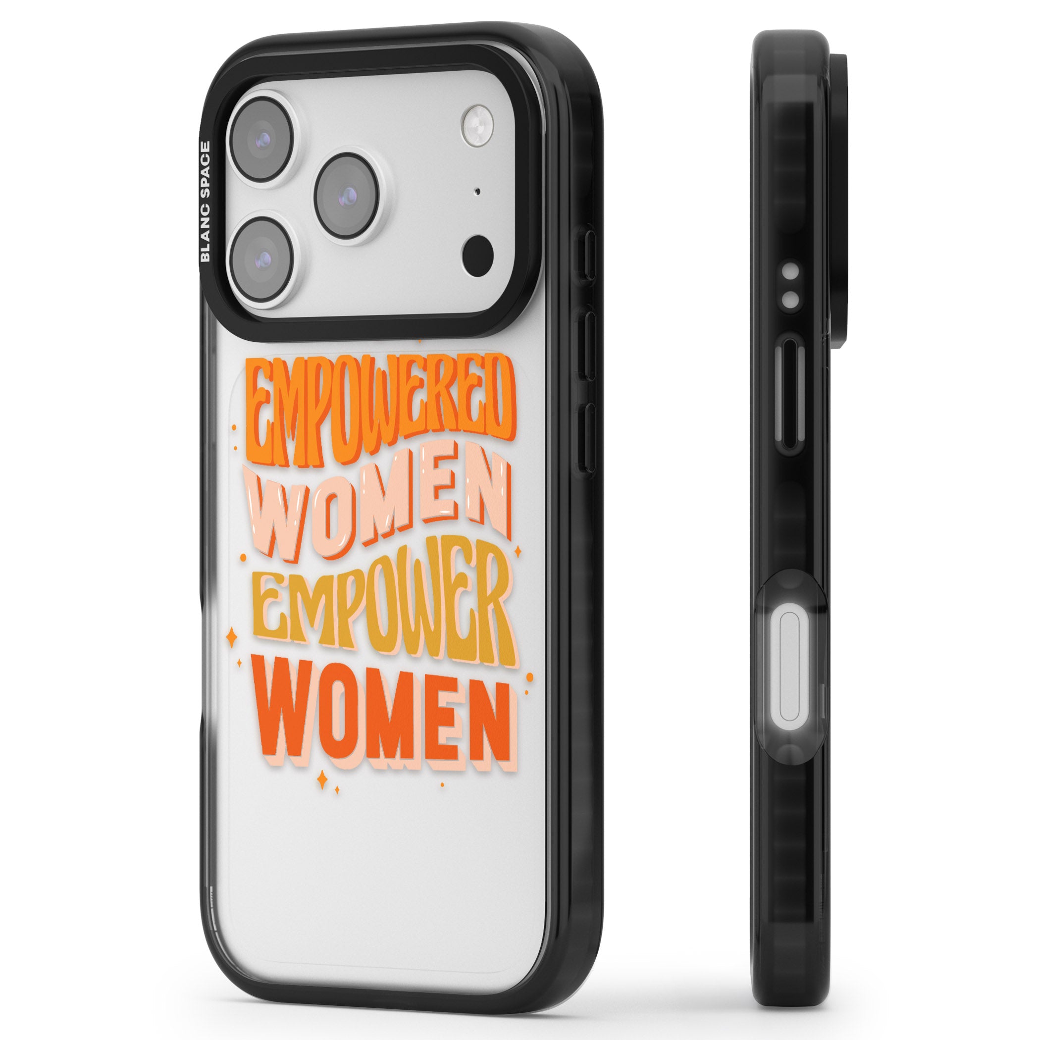 Empowered Women iPhone 17 Pro Max Impact Black Phone Case Side Profile