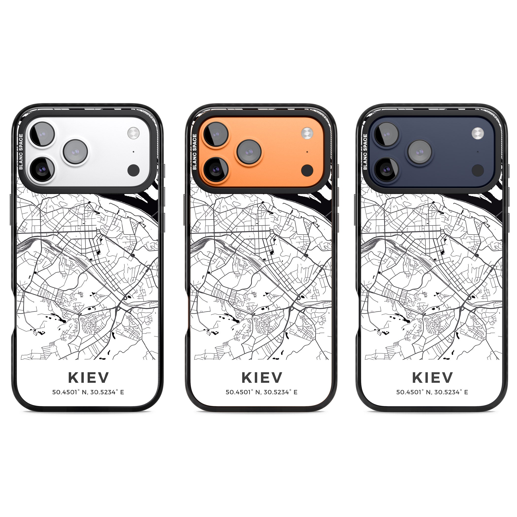 Kiev Map iPhone 17 Pro Impact Black Phone Case APT Impact Protection