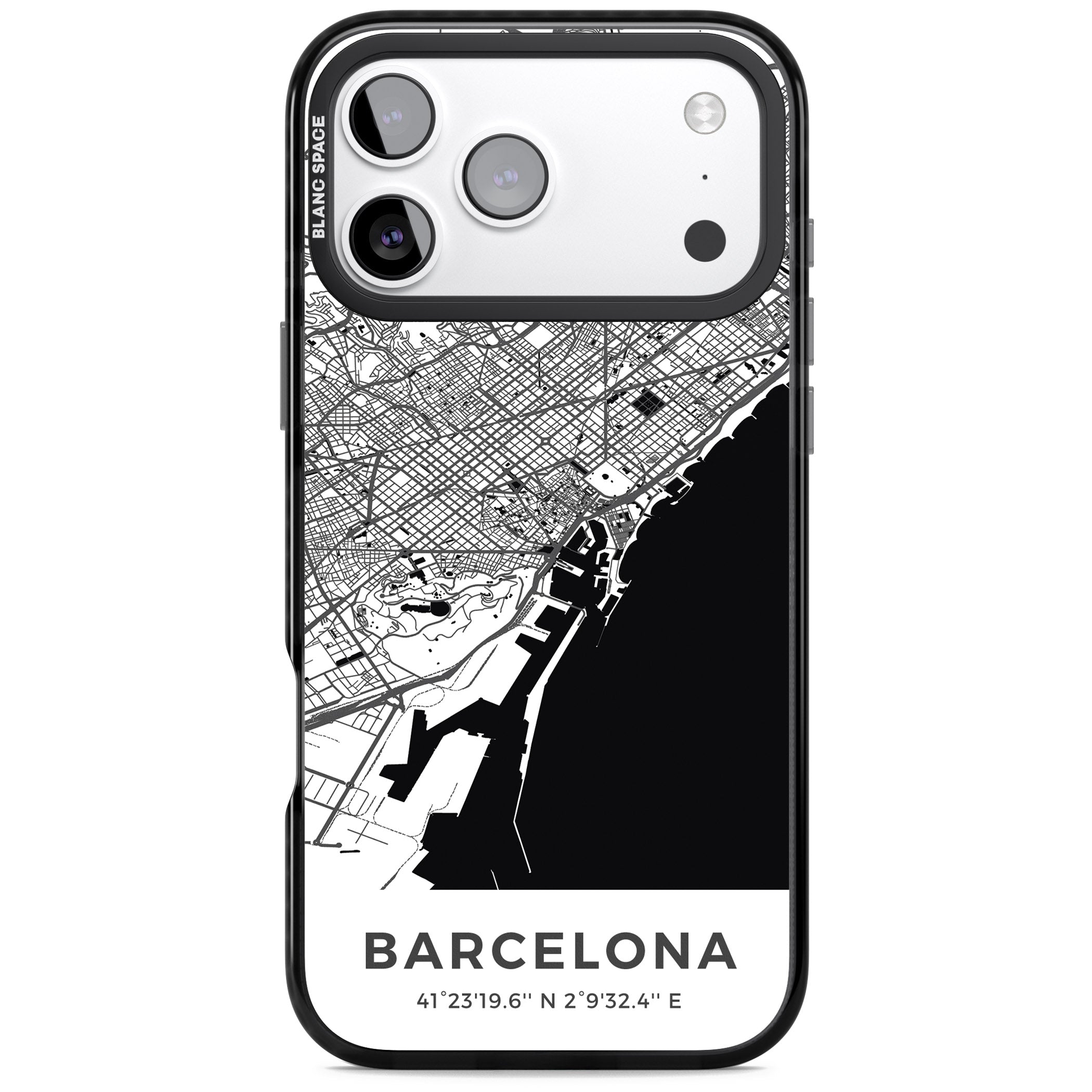 Barcelona Map iPhone 17 Pro Impact Black Phone Case