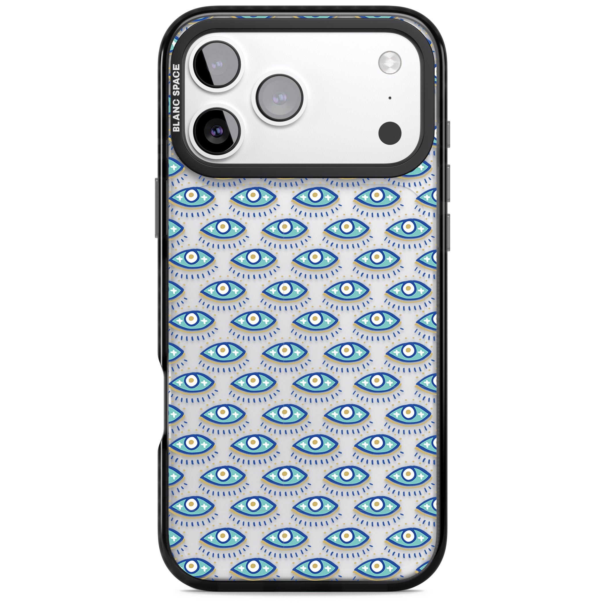 Psychedelic Eyes Pattern Color iPhone 17 Pro Max Impact Black Phone Case