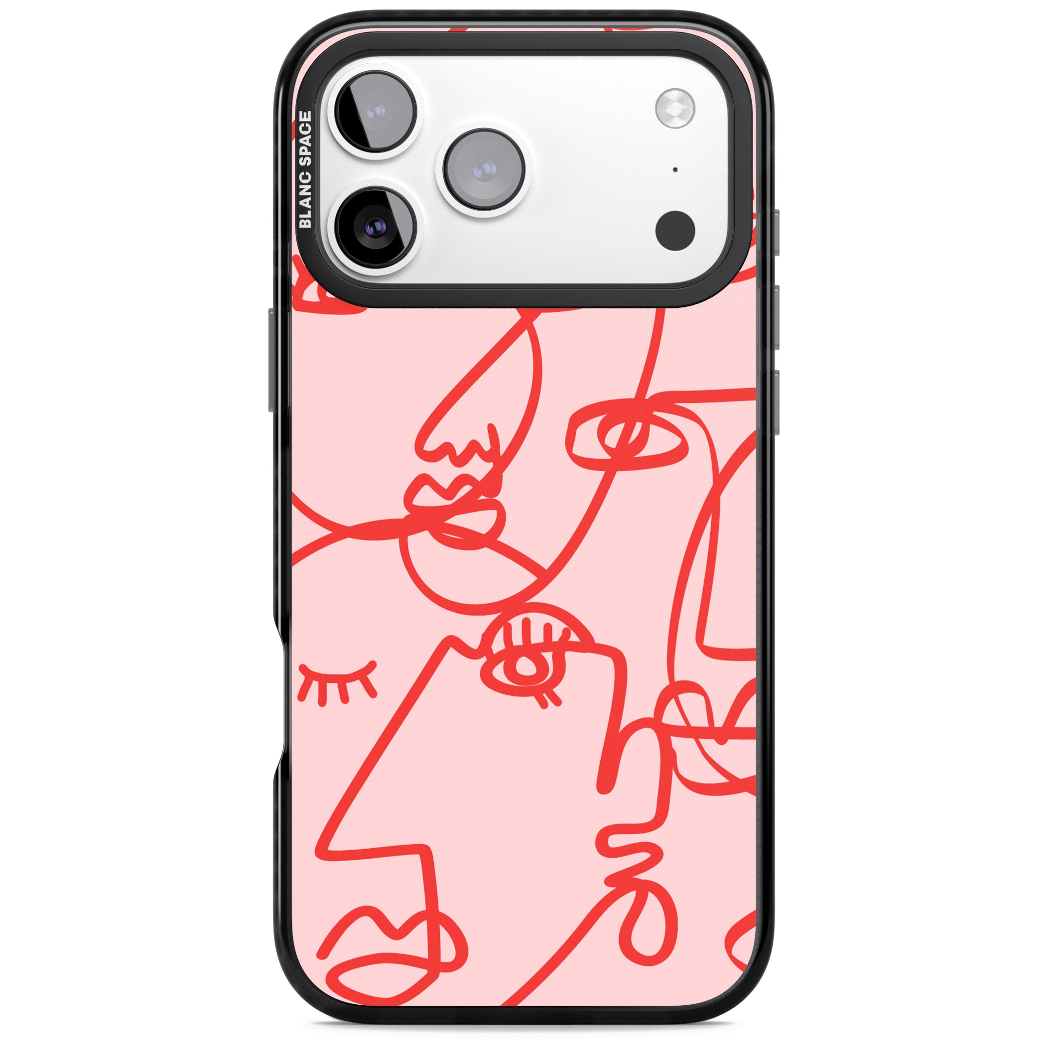 Red Line Art iPhone 17 Pro Impact Black Phone Case
