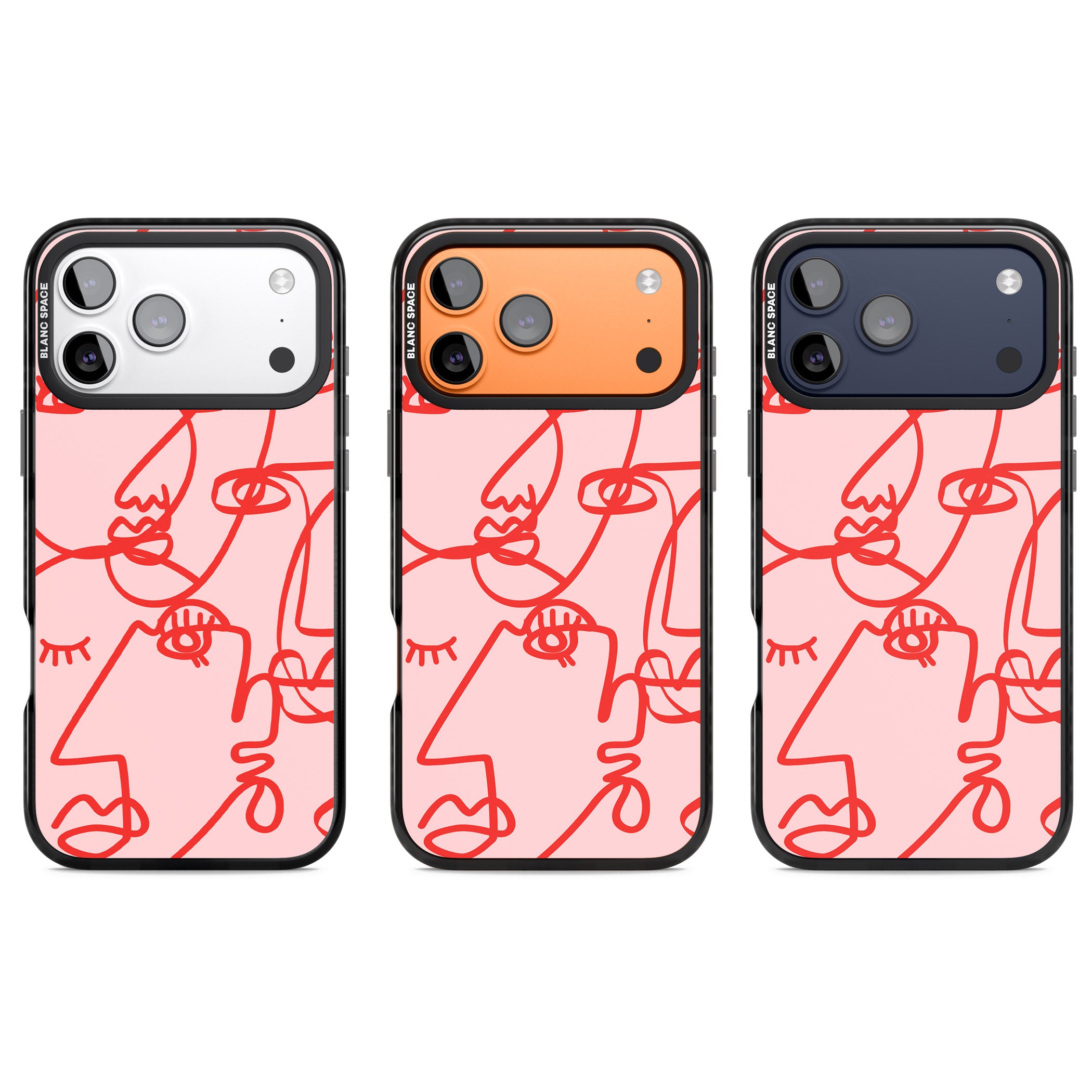 Red Line Art iPhone 17 Pro Impact Black Phone Case APT Impact Protection