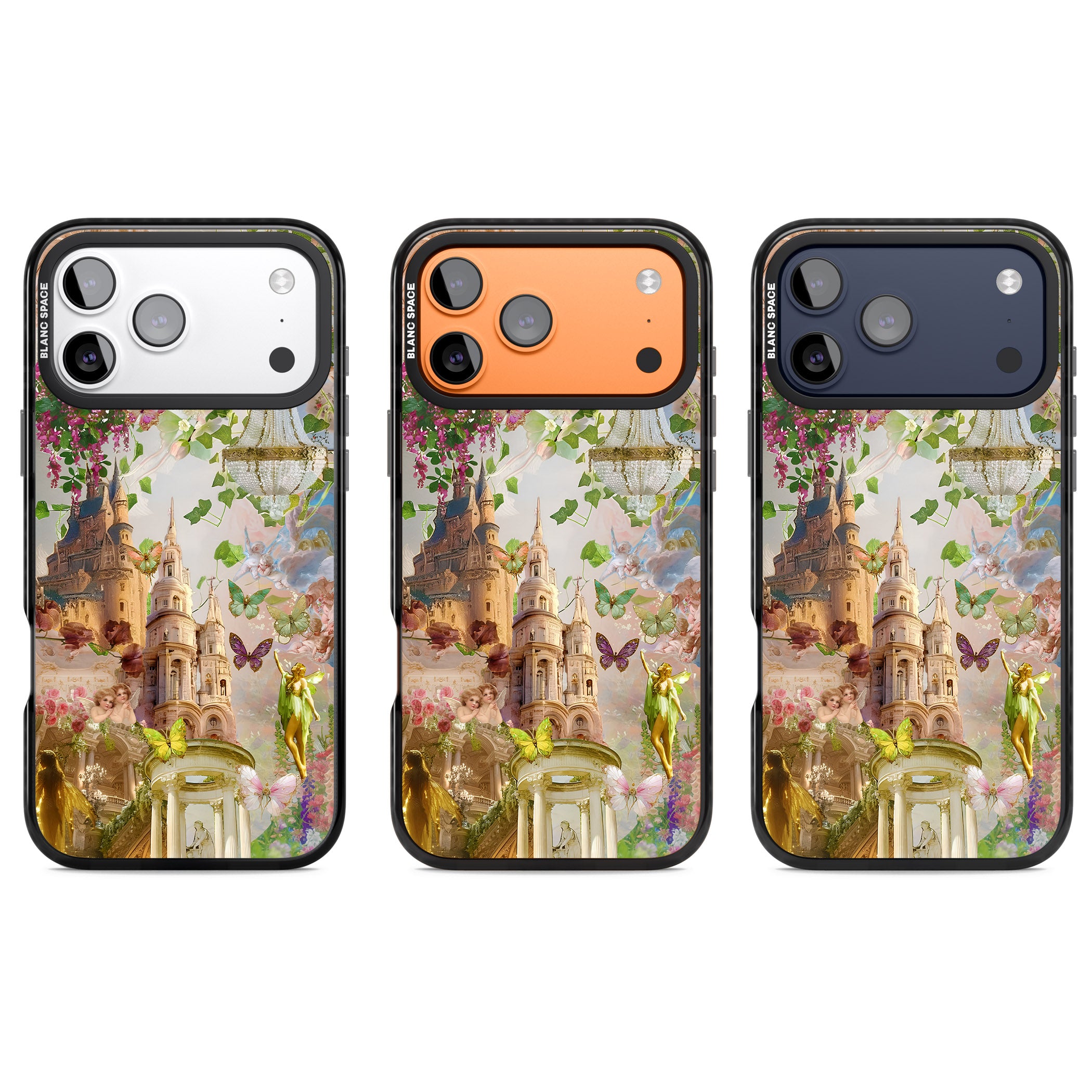 Fairies & Castles Collage iPhone 17 Pro Impact Black Phone Case APT Impact Protection