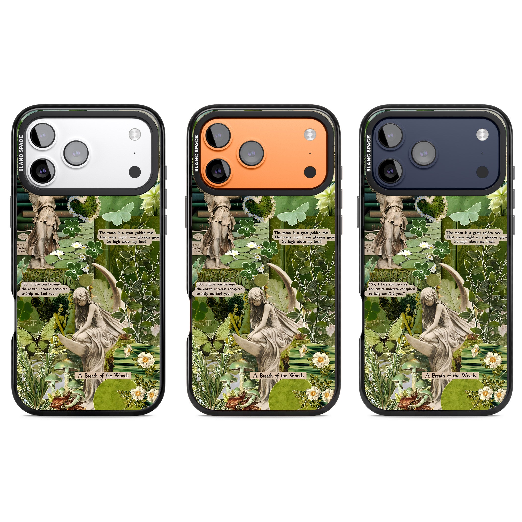 Enchanted Forest Green iPhone 17 Pro Impact Black Phone Case APT Impact Protection