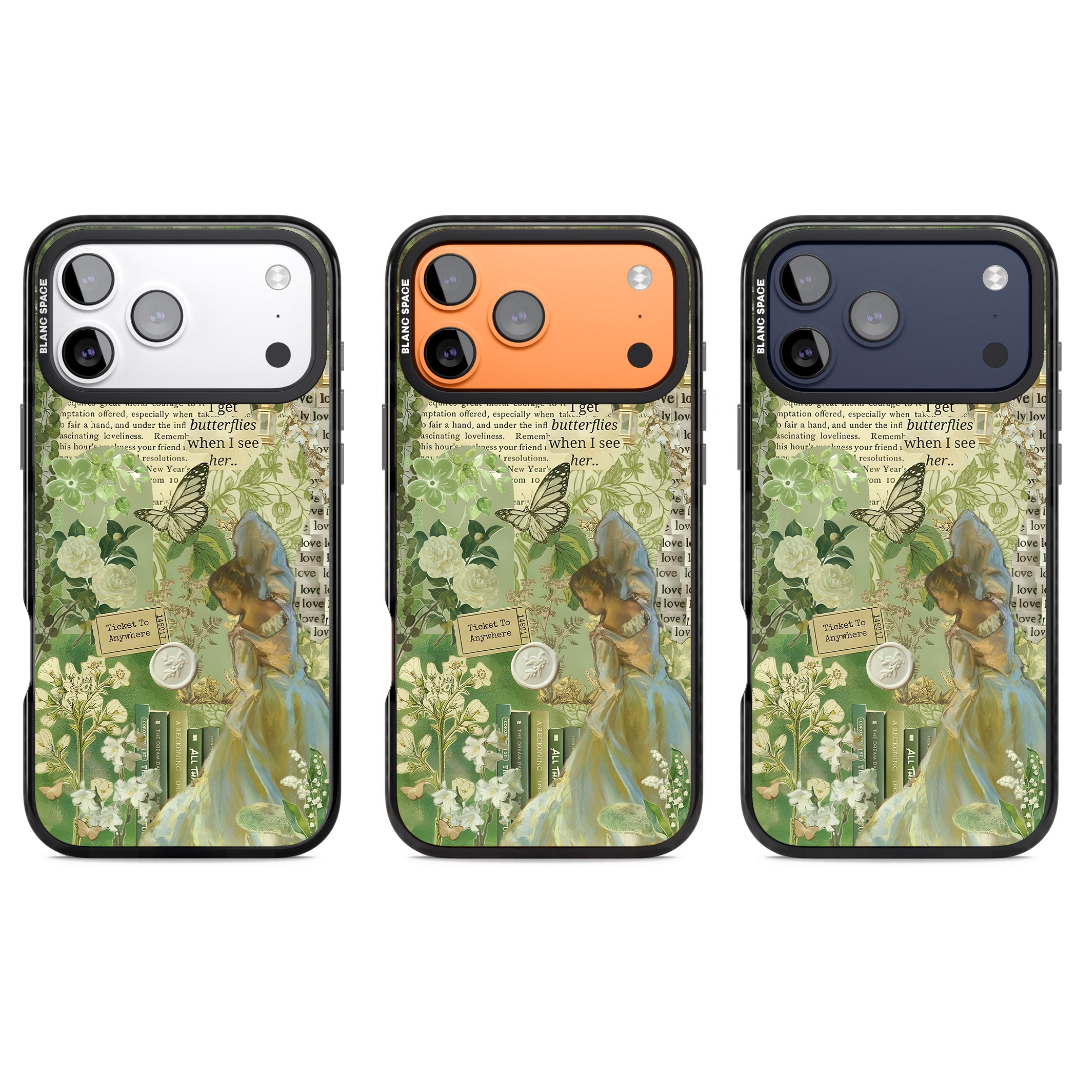 Vintage Green Fairy iPhone 17 Pro Impact Black Phone Case APT Impact Protection