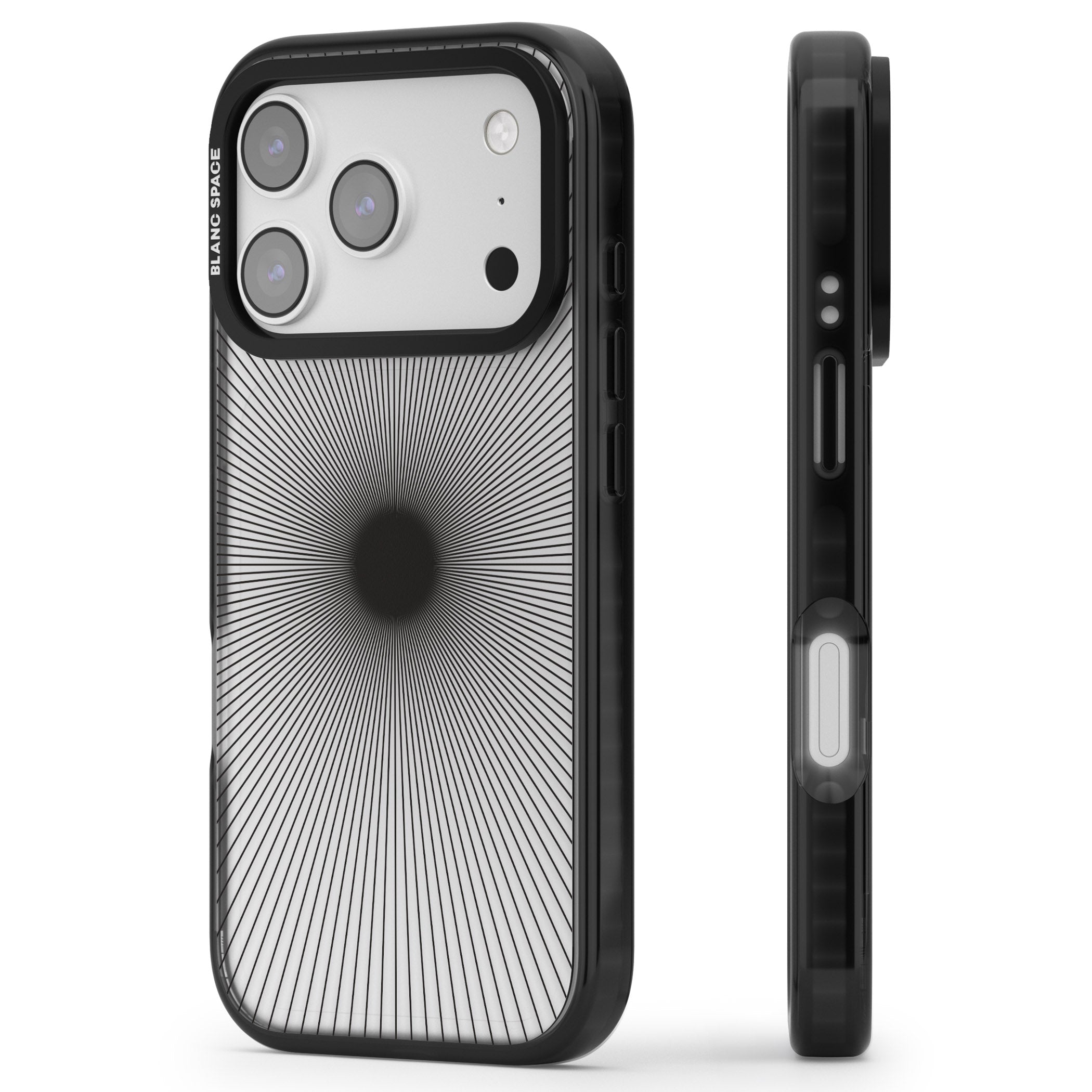 Sunburst iPhone 17 Pro Impact Black Phone Case Side Profile