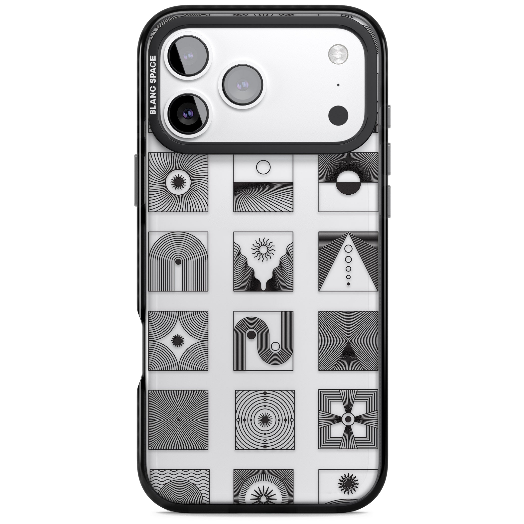 Abstract Geometric iPhone 17 Pro Max Impact Black Phone Case