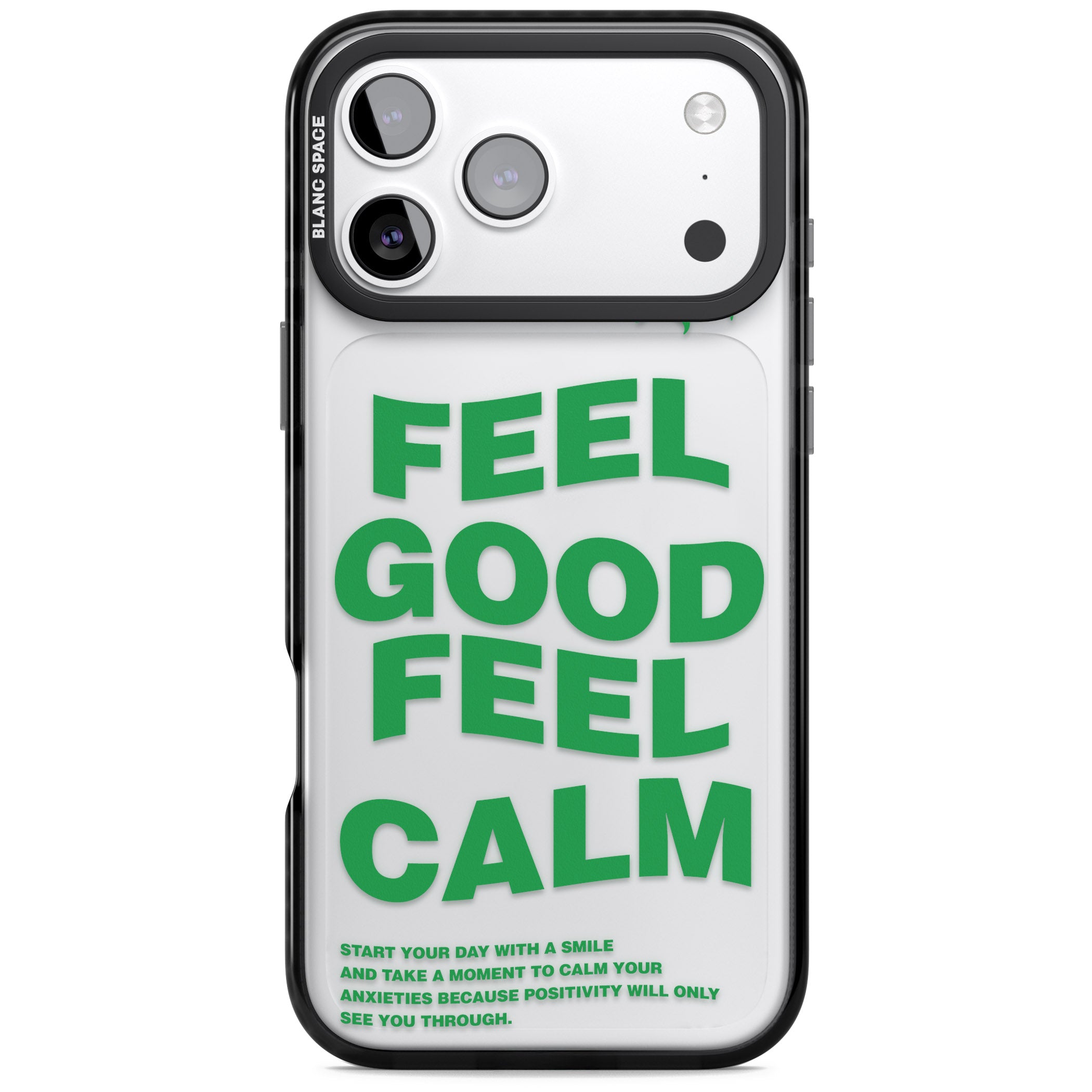 Feel Good Feel Calm (Green) iPhone 17 Pro Impact Black Phone Case