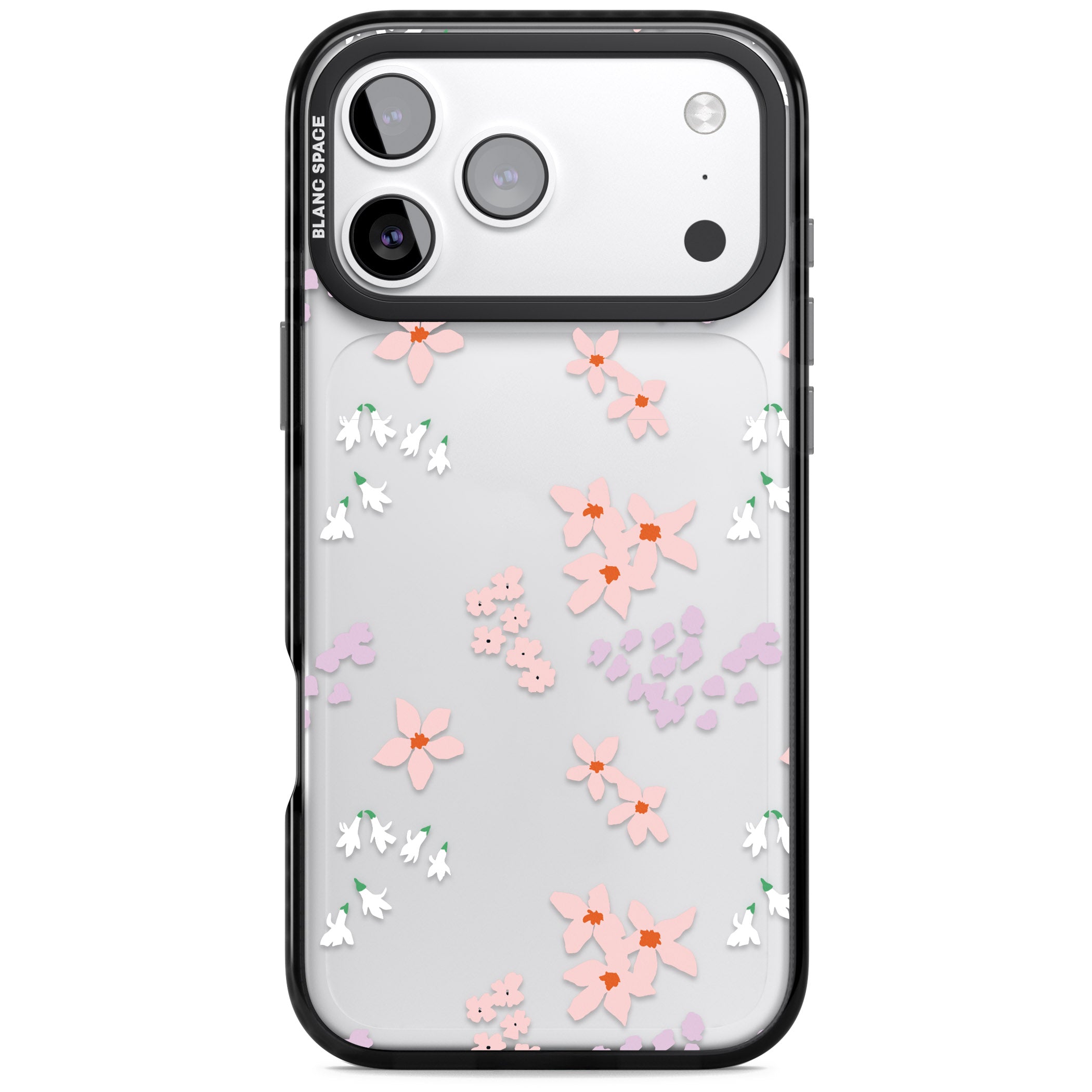 Pink & Purple Flower Mix iPhone 17 Pro Impact Black Phone Case
