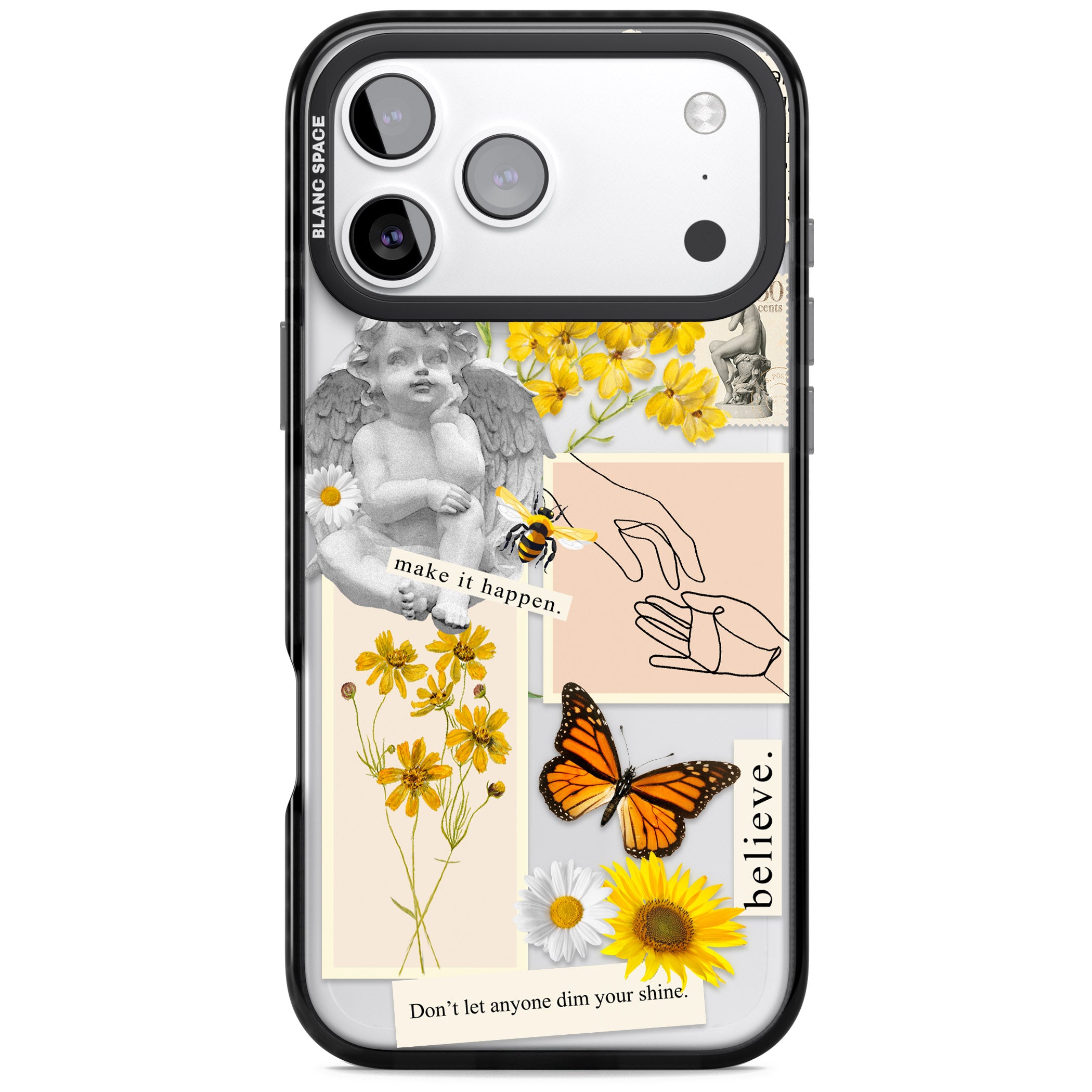 Vintage Wildflower Collage iPhone 17 Pro Impact Black Phone Case