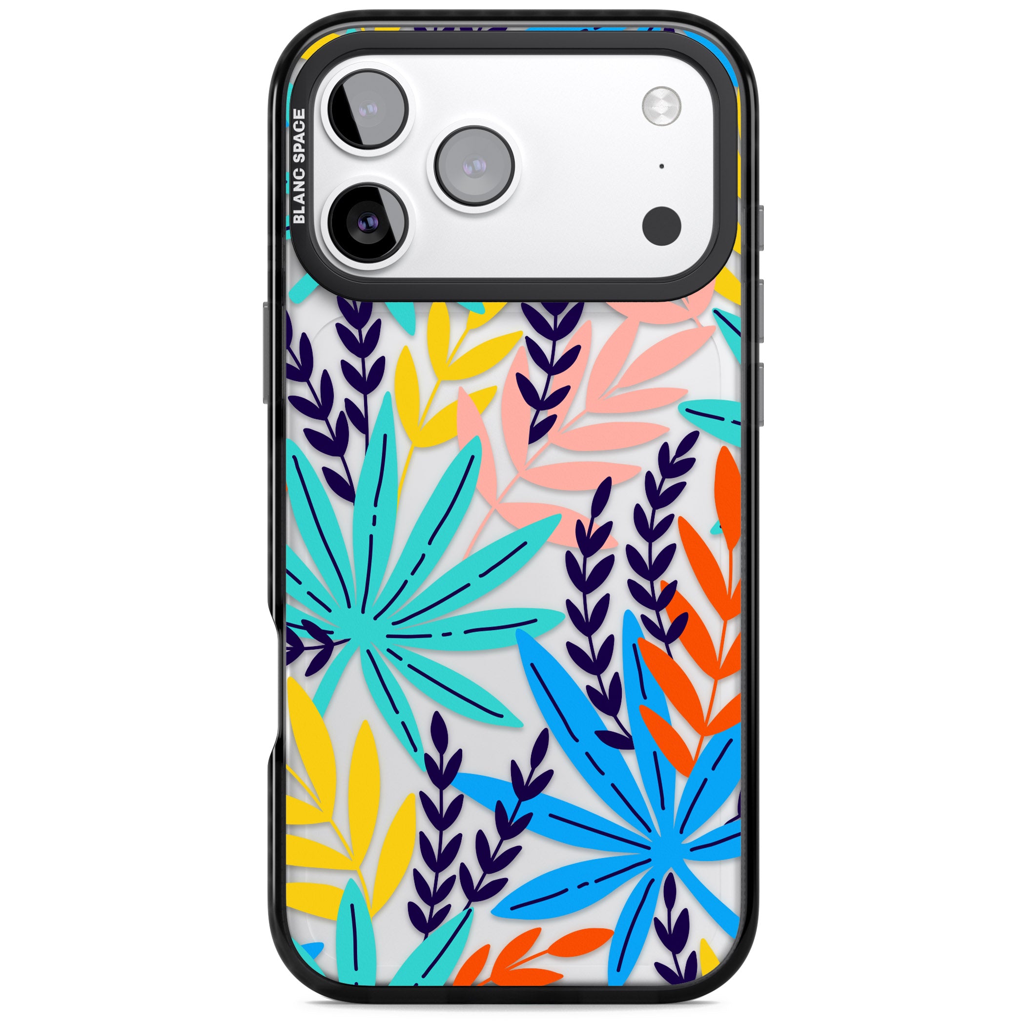 Tropical Palm Leaves iPhone 17 Pro Impact Black Phone Case