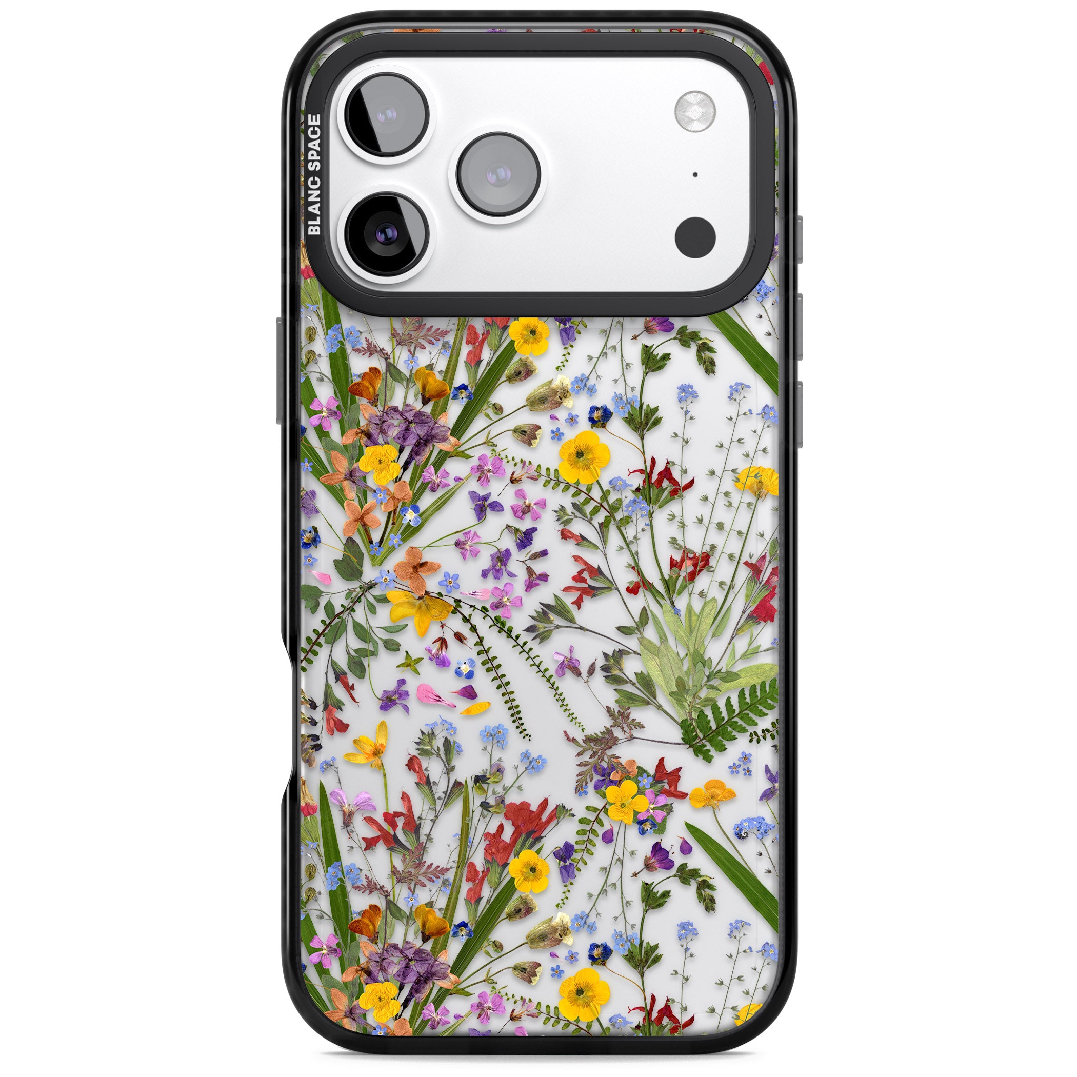 Wildflower & Leaves iPhone 17 Pro Impact Black Phone Case