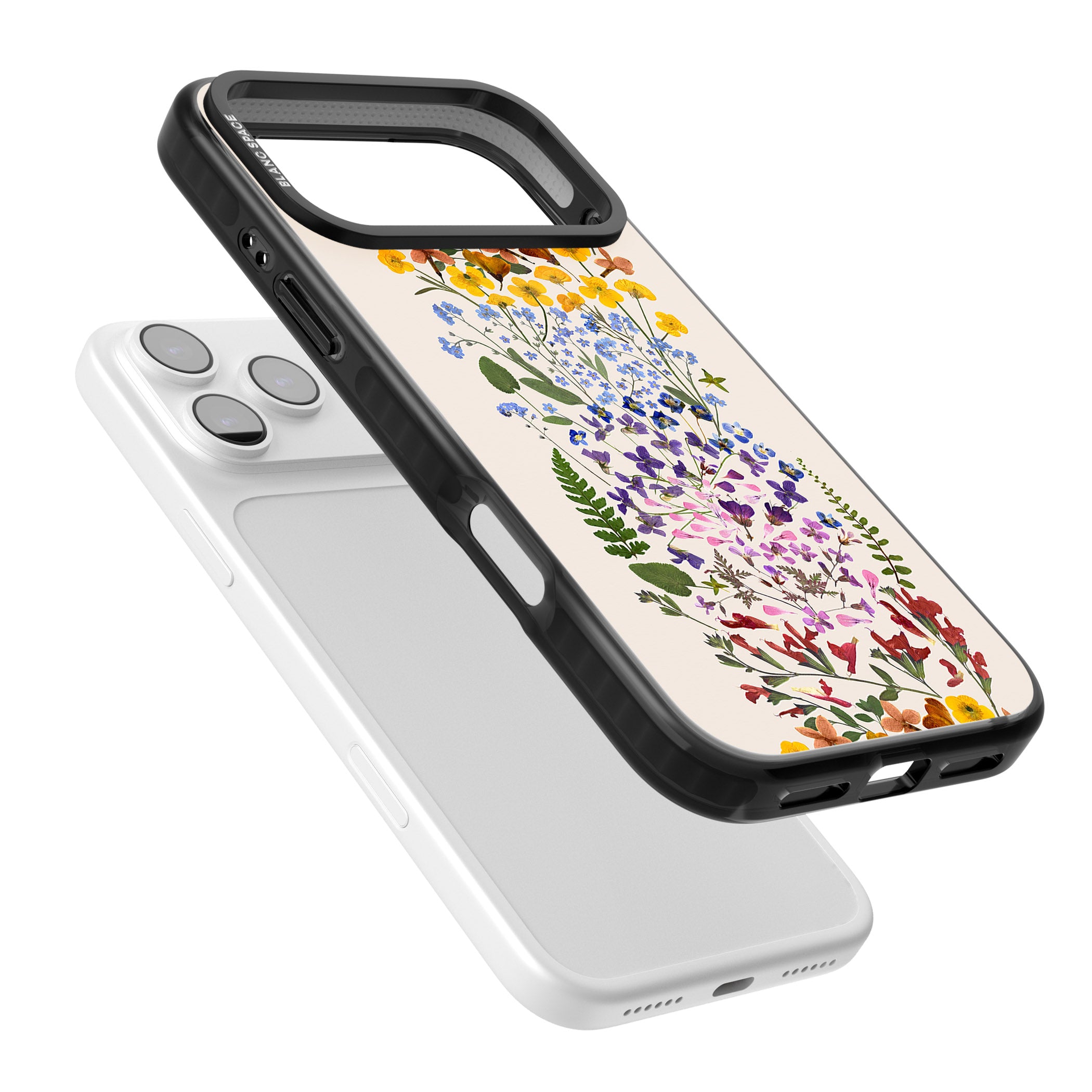 Cream Wildflower iPhone 17 Pro Impact Black Phone Case Colours