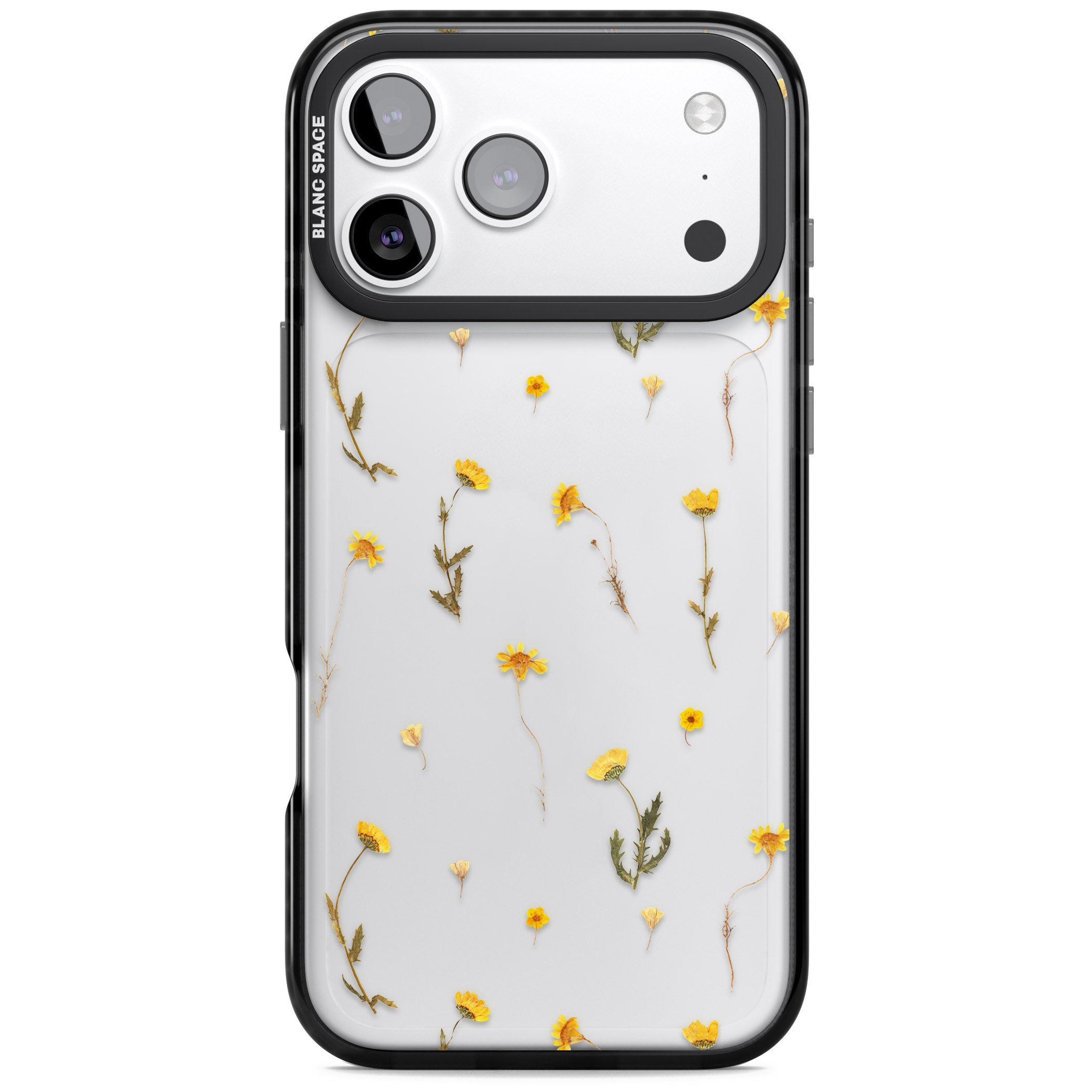 Yellow Wildflower iPhone 17 Pro Max Impact Black Phone Case