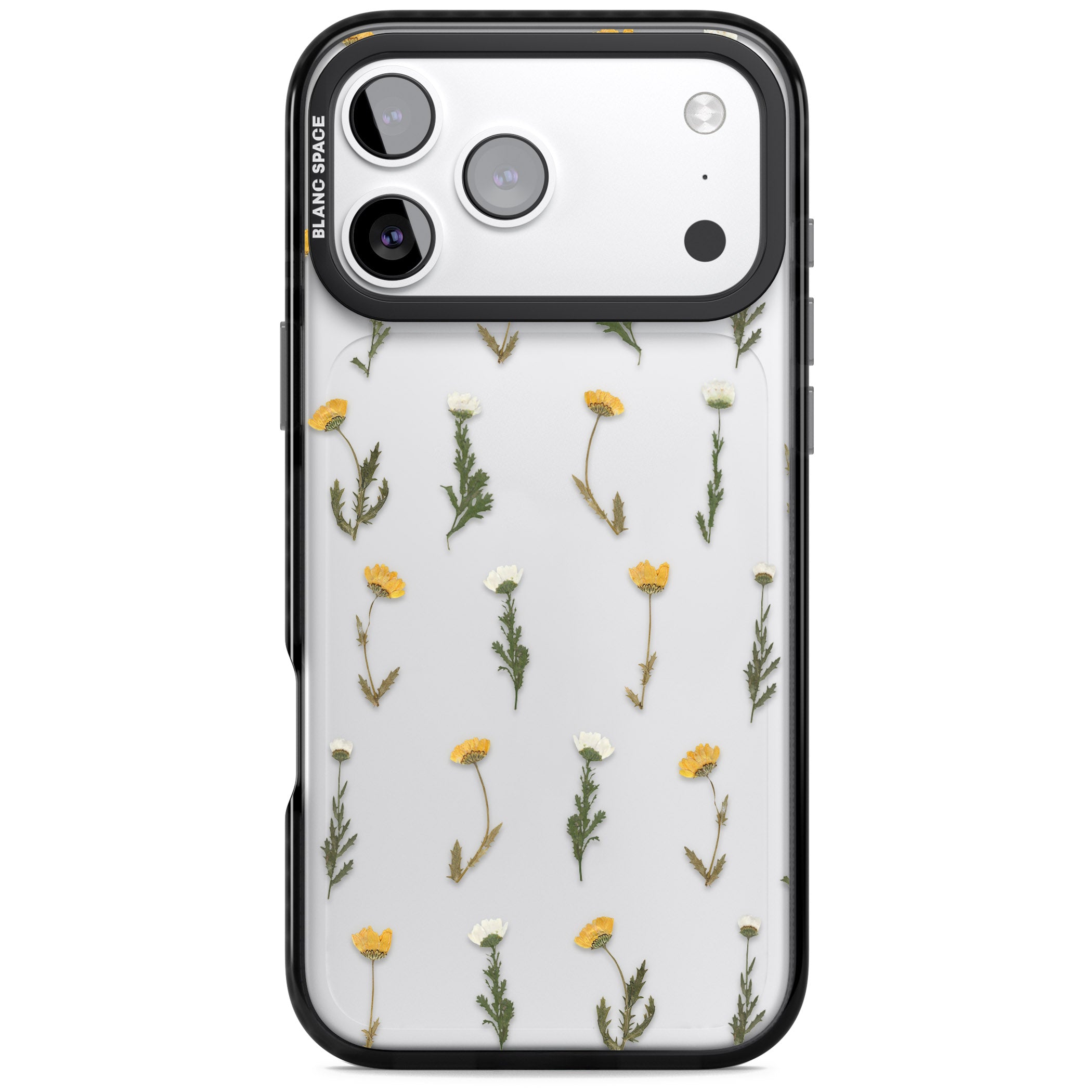 Pressed Flower iPhone 17 Pro Impact Black Phone Case
