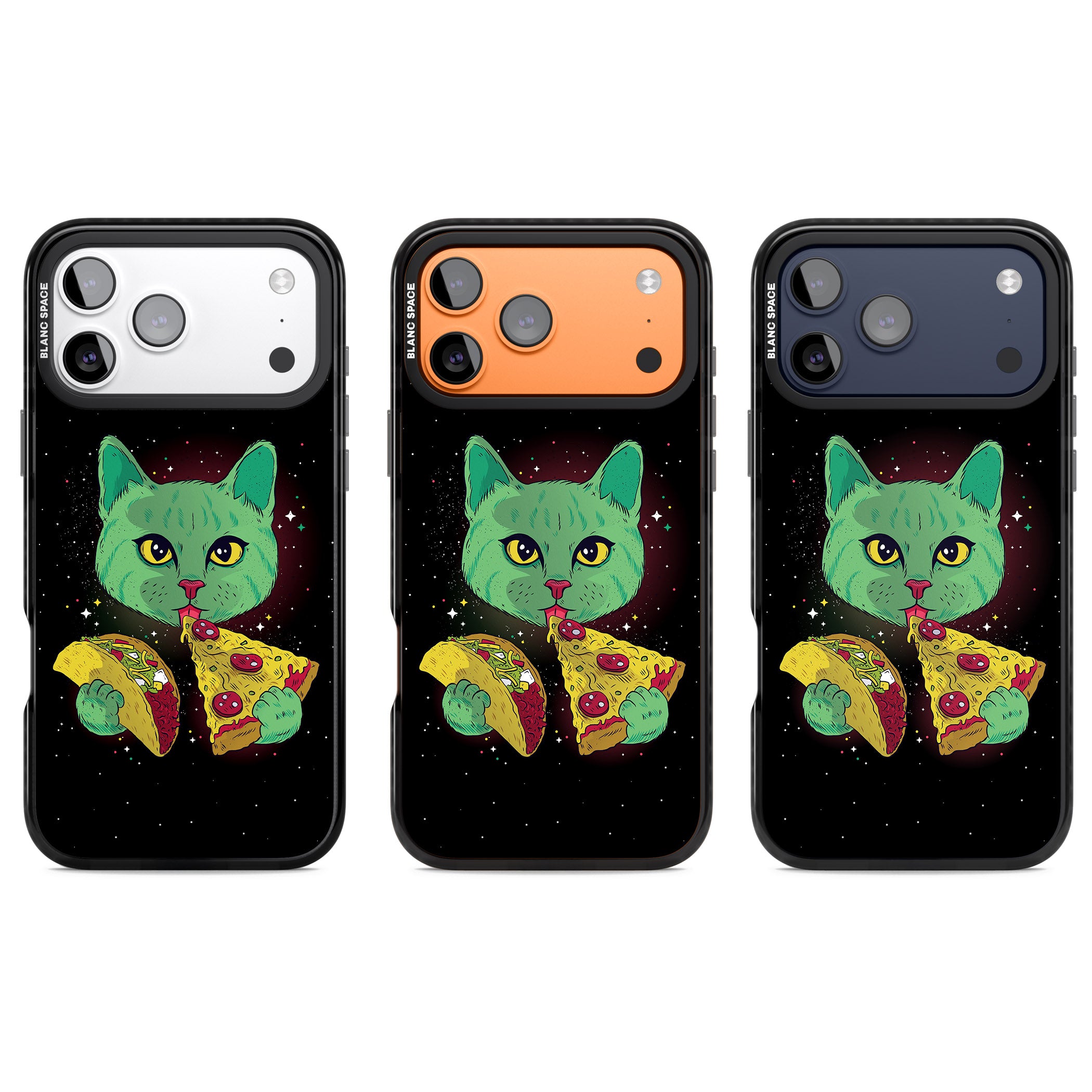 Pizza Purr iPhone 17 Pro Impact Black Phone Case APT Impact Protection