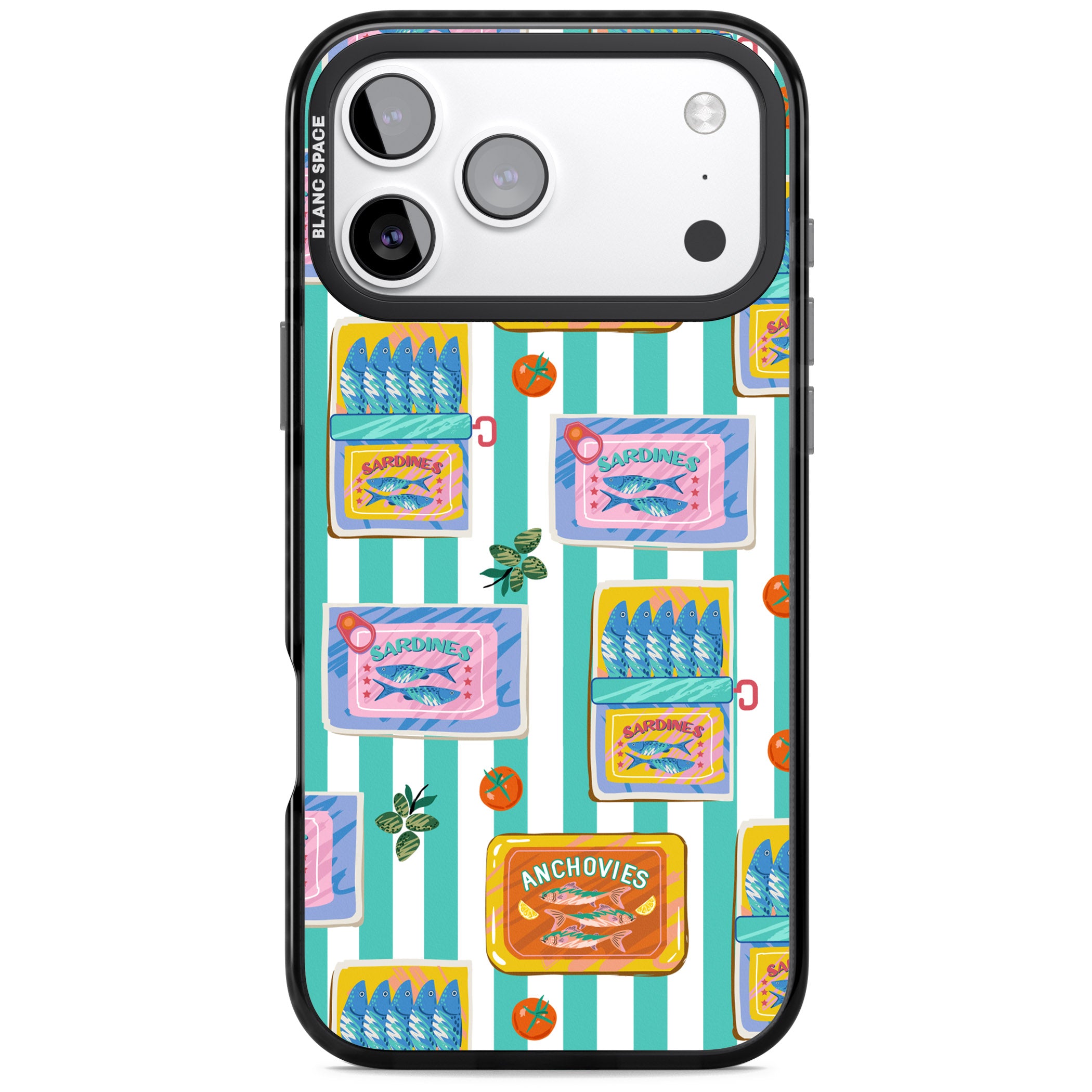Sardine & Anchovy Stripes iPhone 17 Pro Impact Black Phone Case