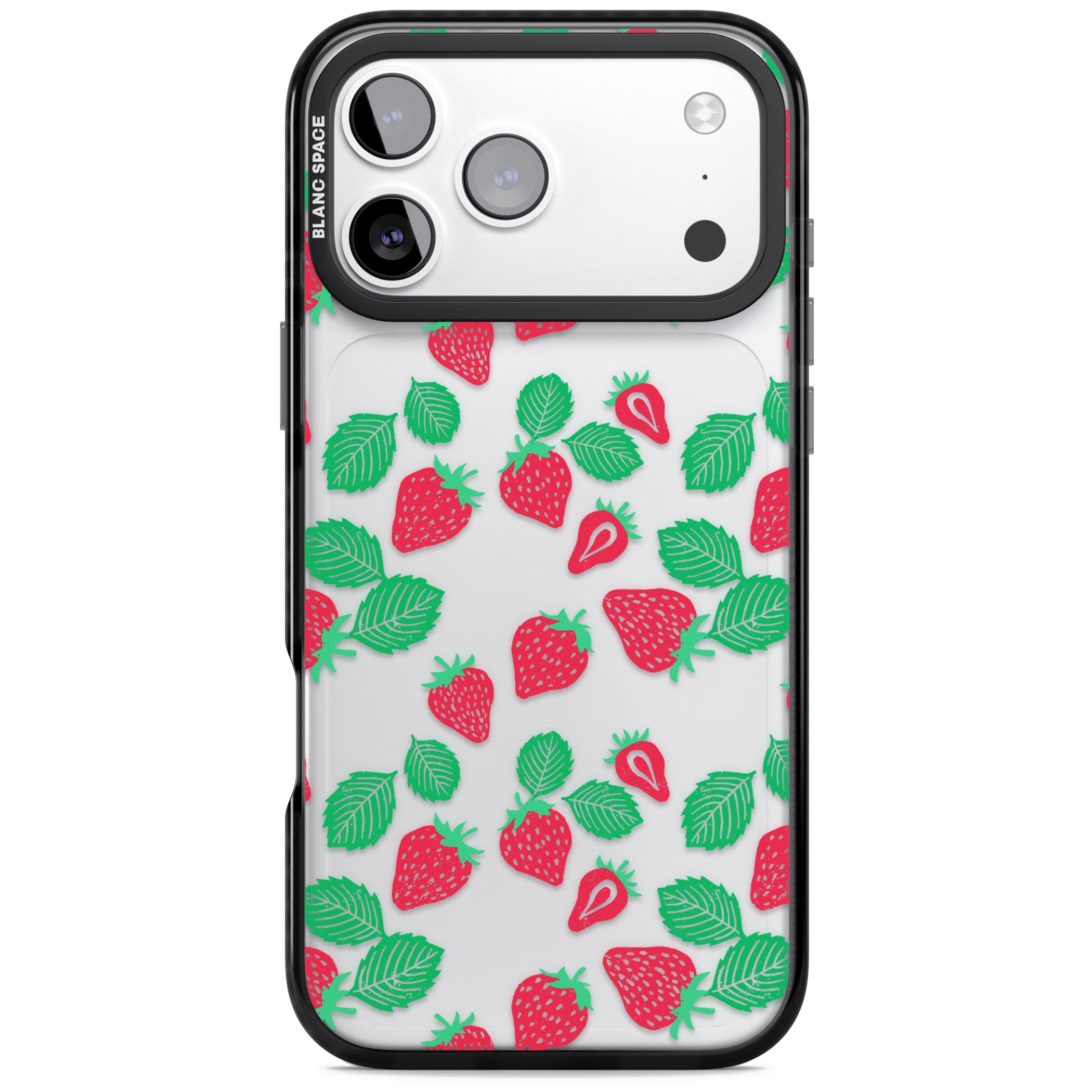 Strawberry Delight iPhone 17 Pro Impact Black Phone Case
