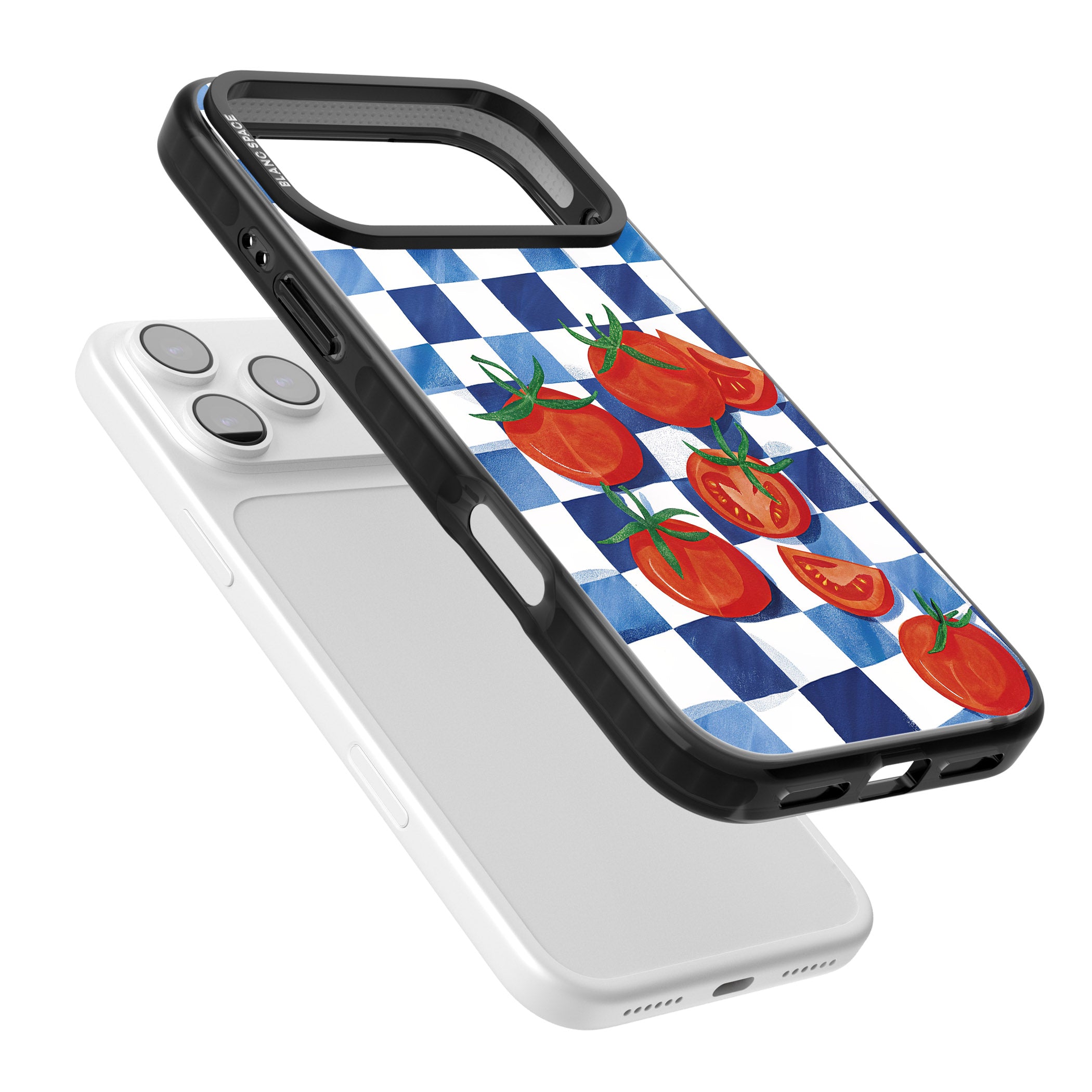 Blue Picnic Blanket & Tomatoes iPhone 17 Pro Impact Black Phone Case Colours
