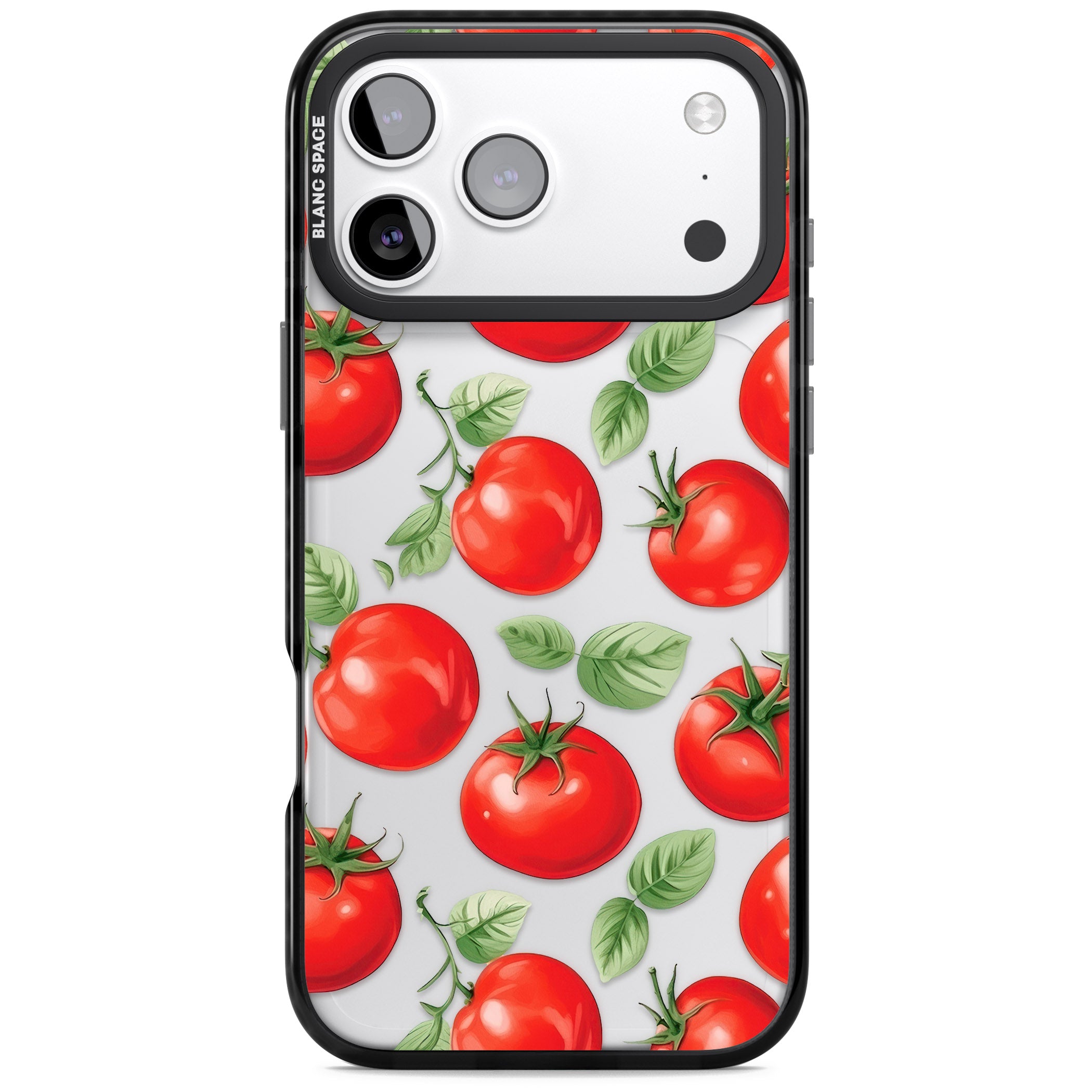 Tomato Pattern iPhone 17 Pro Max Impact Black Phone Case