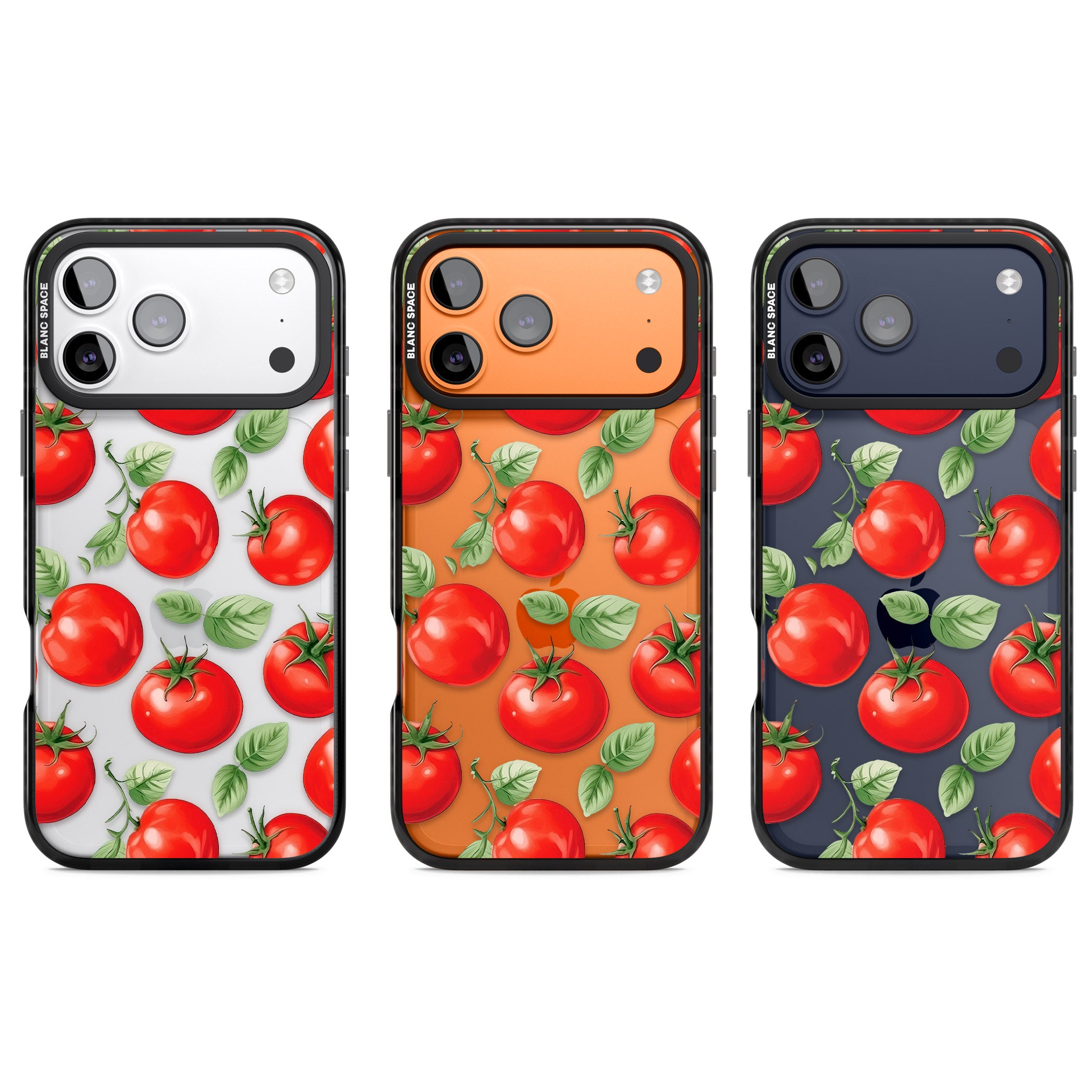 Tomato Pattern iPhone 17 Pro Impact Black Phone Case APT Impact Protection