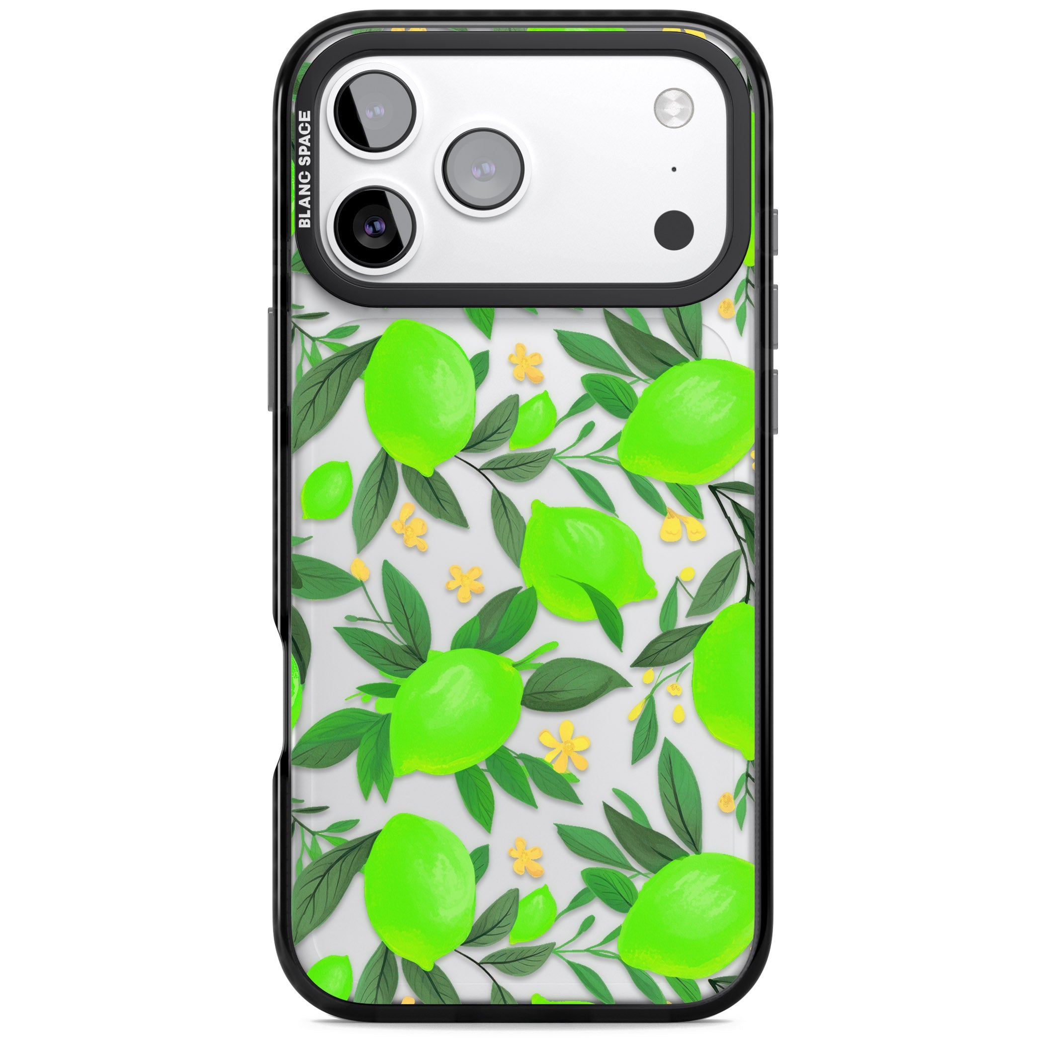Lime Pattern iPhone 17 Pro Impact Black Phone Case
