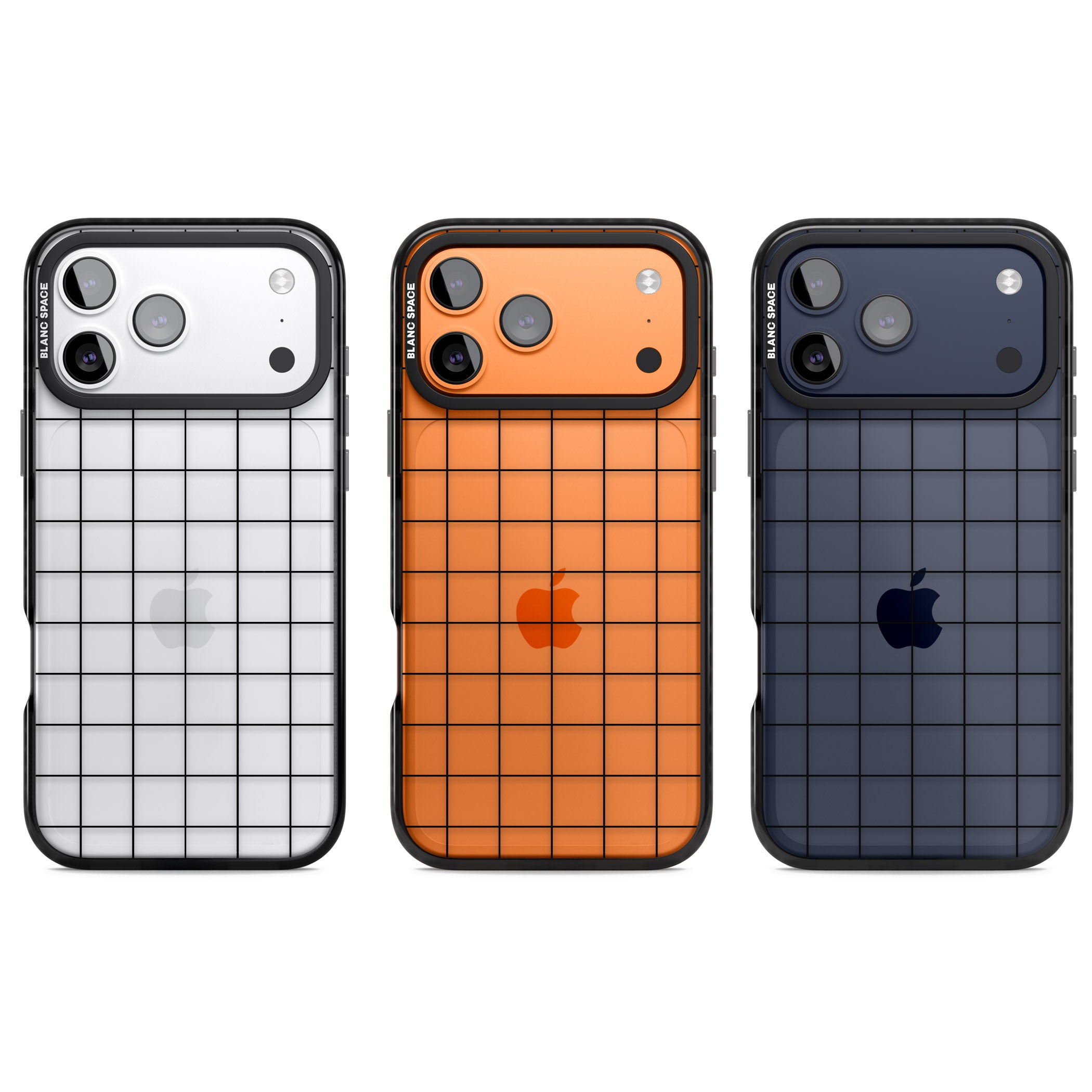 Simplistic Large Grid iPhone 17 Pro Impact Black Phone Case APT Impact Protection